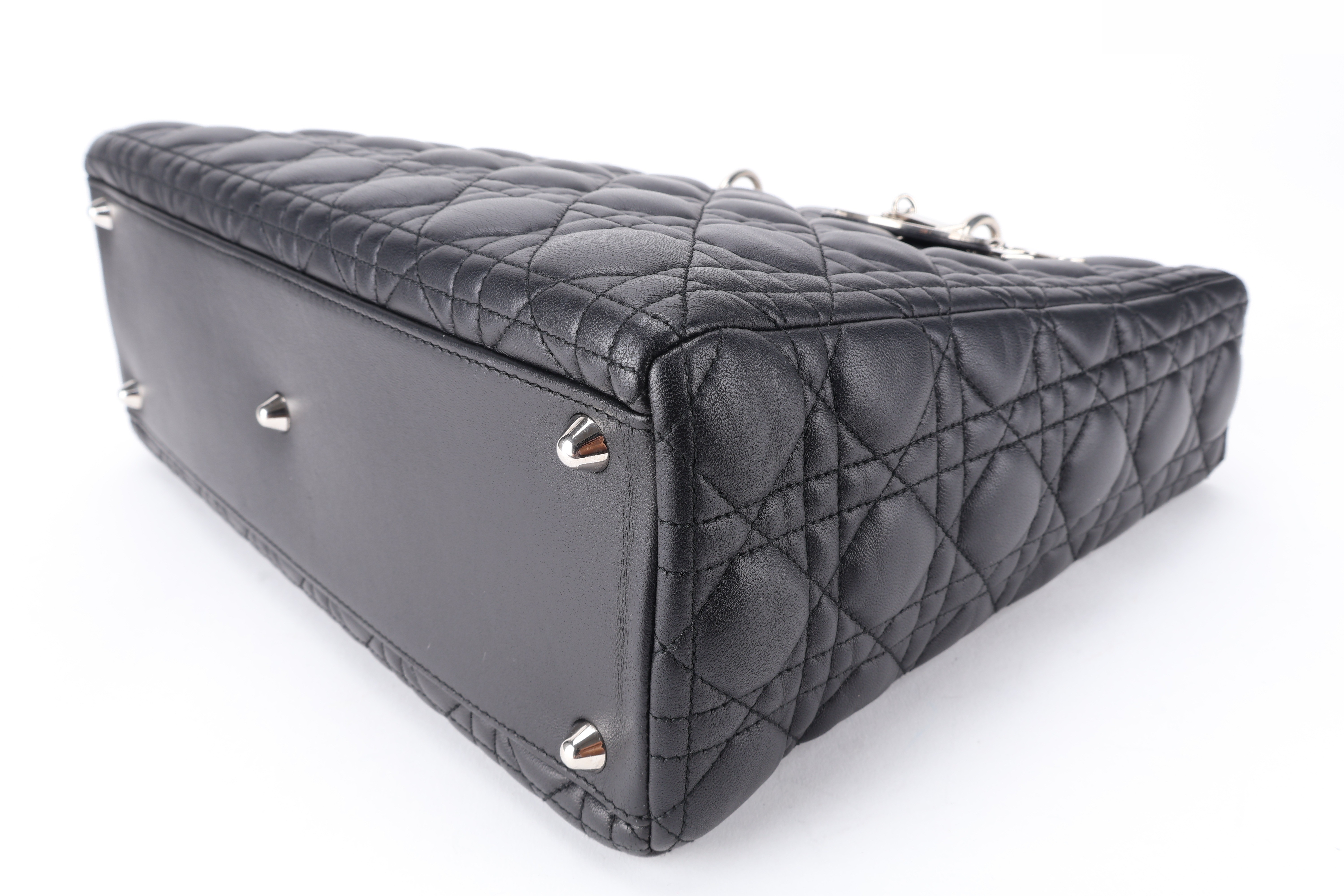 LADY DIOR LARGE BLACK LAMBSKIN SHW — view 3