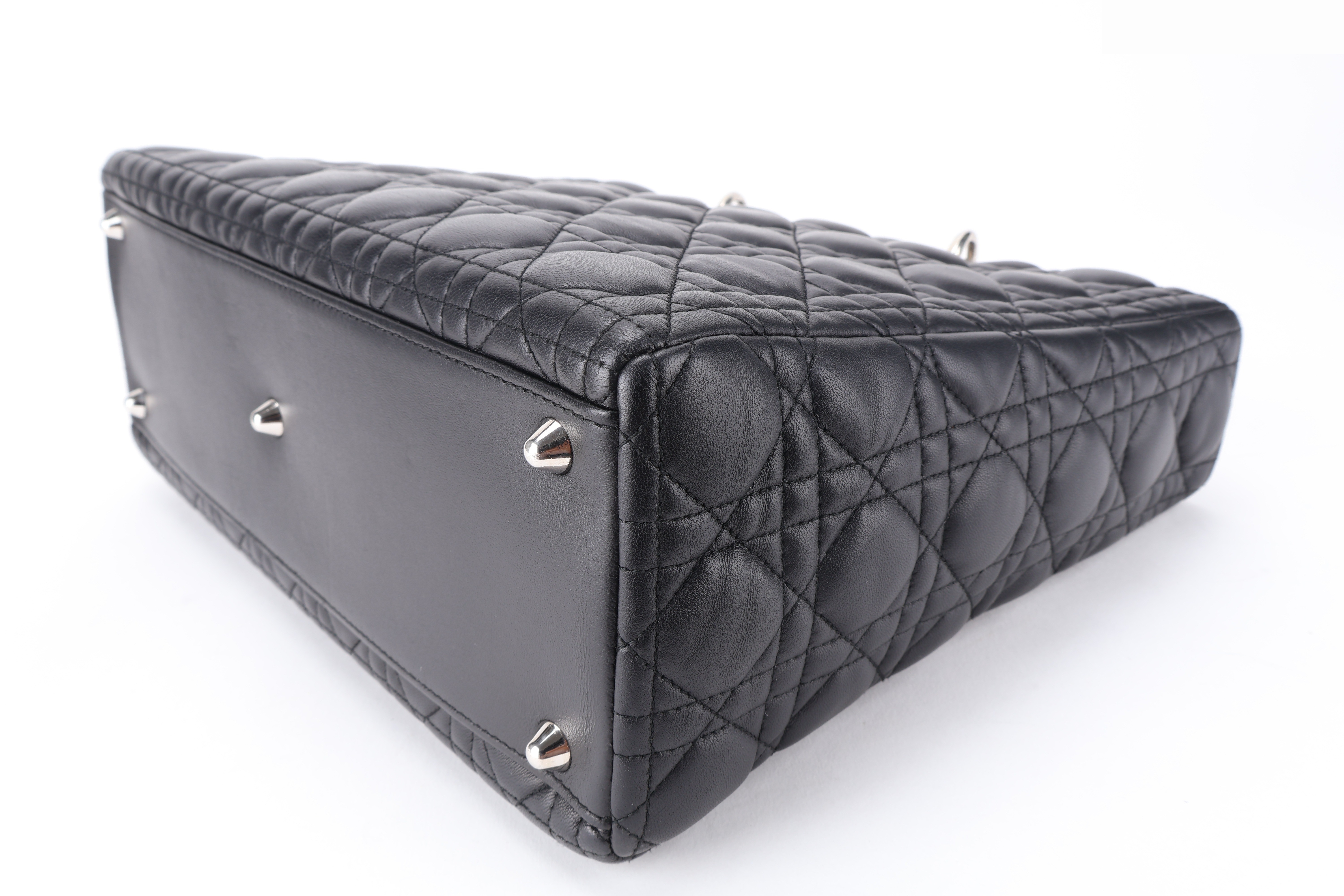 LADY DIOR LARGE BLACK LAMBSKIN SHW — view 4