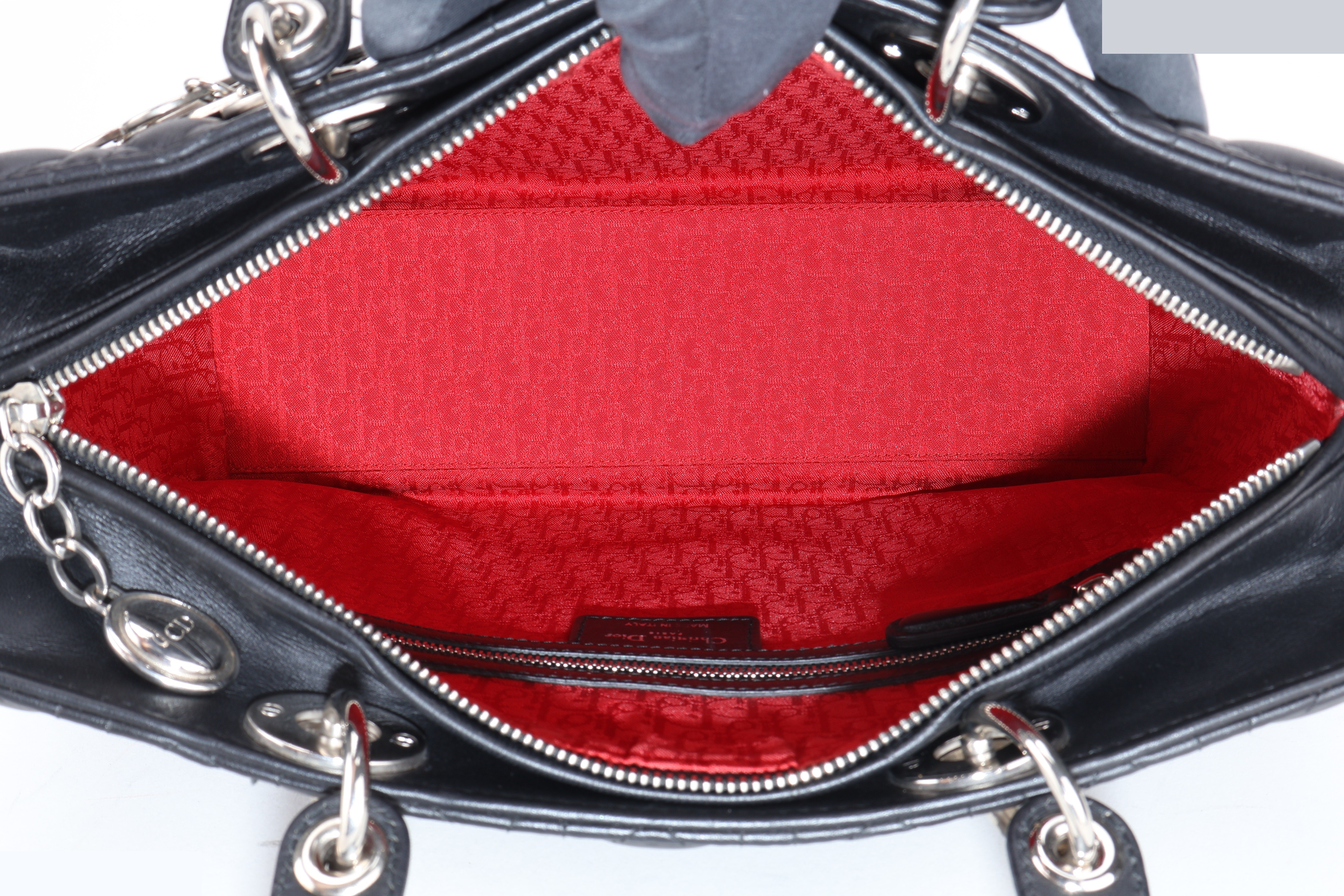 LADY DIOR LARGE BLACK LAMBSKIN SHW — view 5