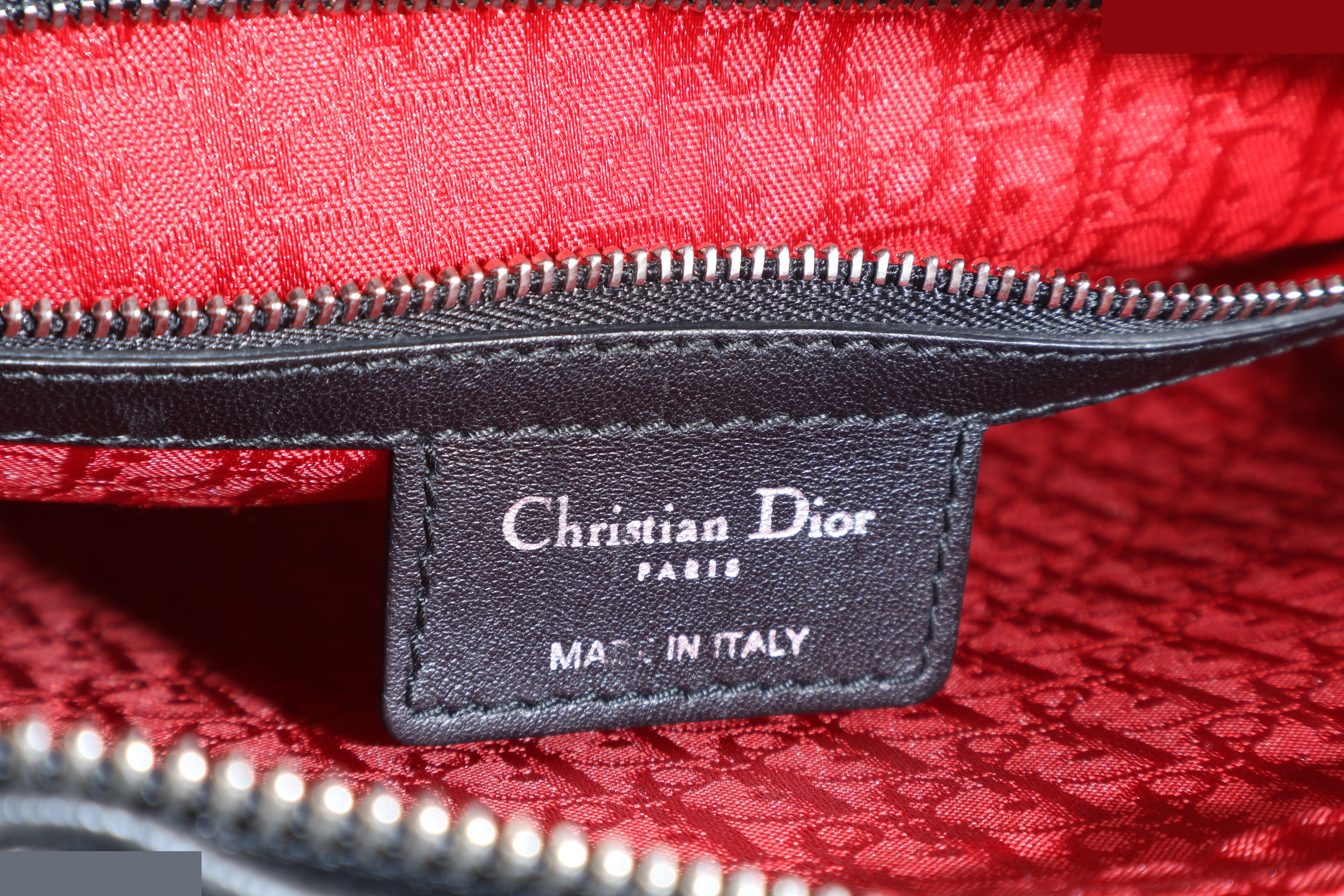 LADY DIOR LARGE BLACK LAMBSKIN SHW — view 6