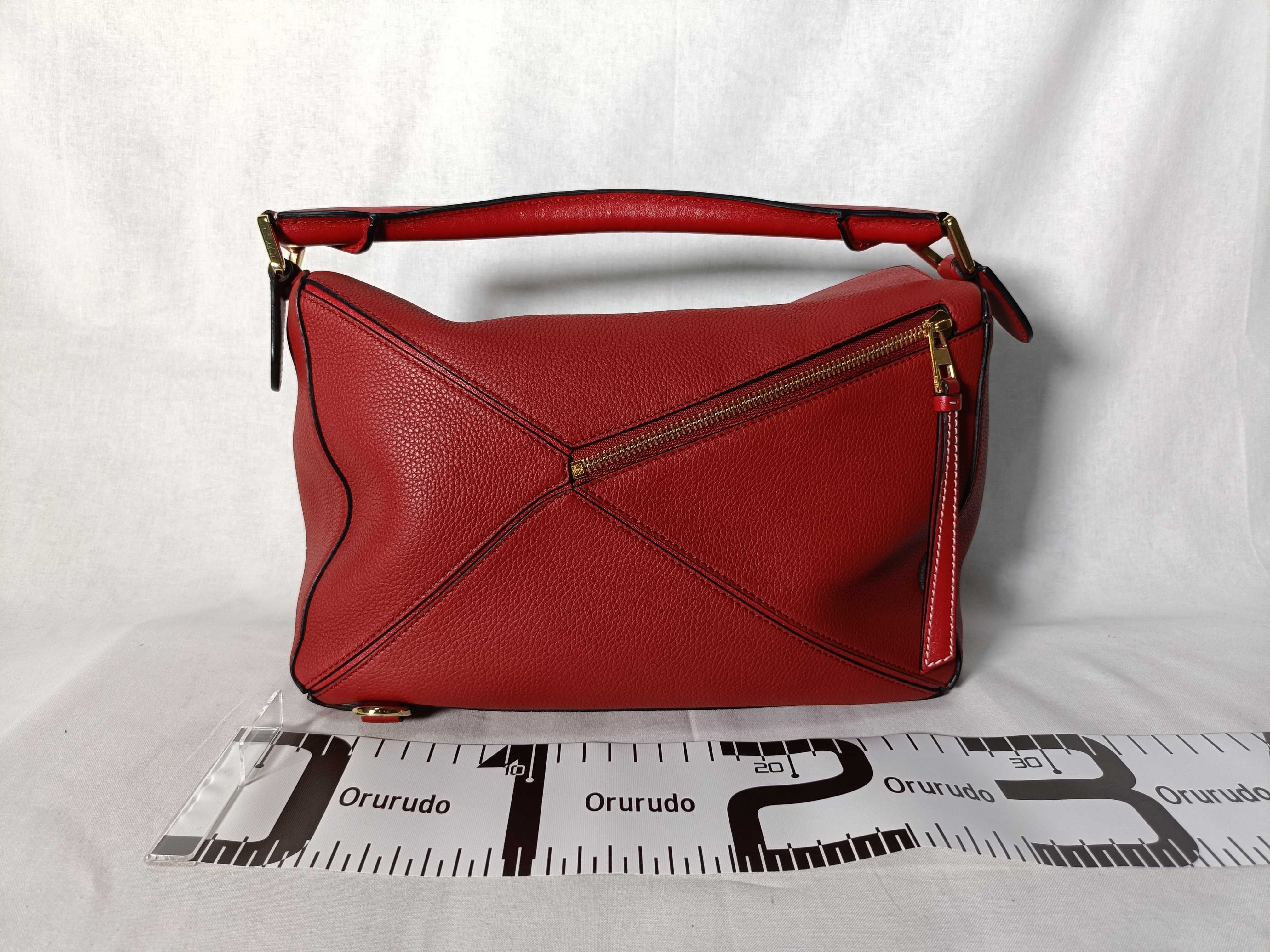 322.12KS20 Puzzle Bag Small Leather Red Storage Bag, Struck Shoulder Bag — view 2