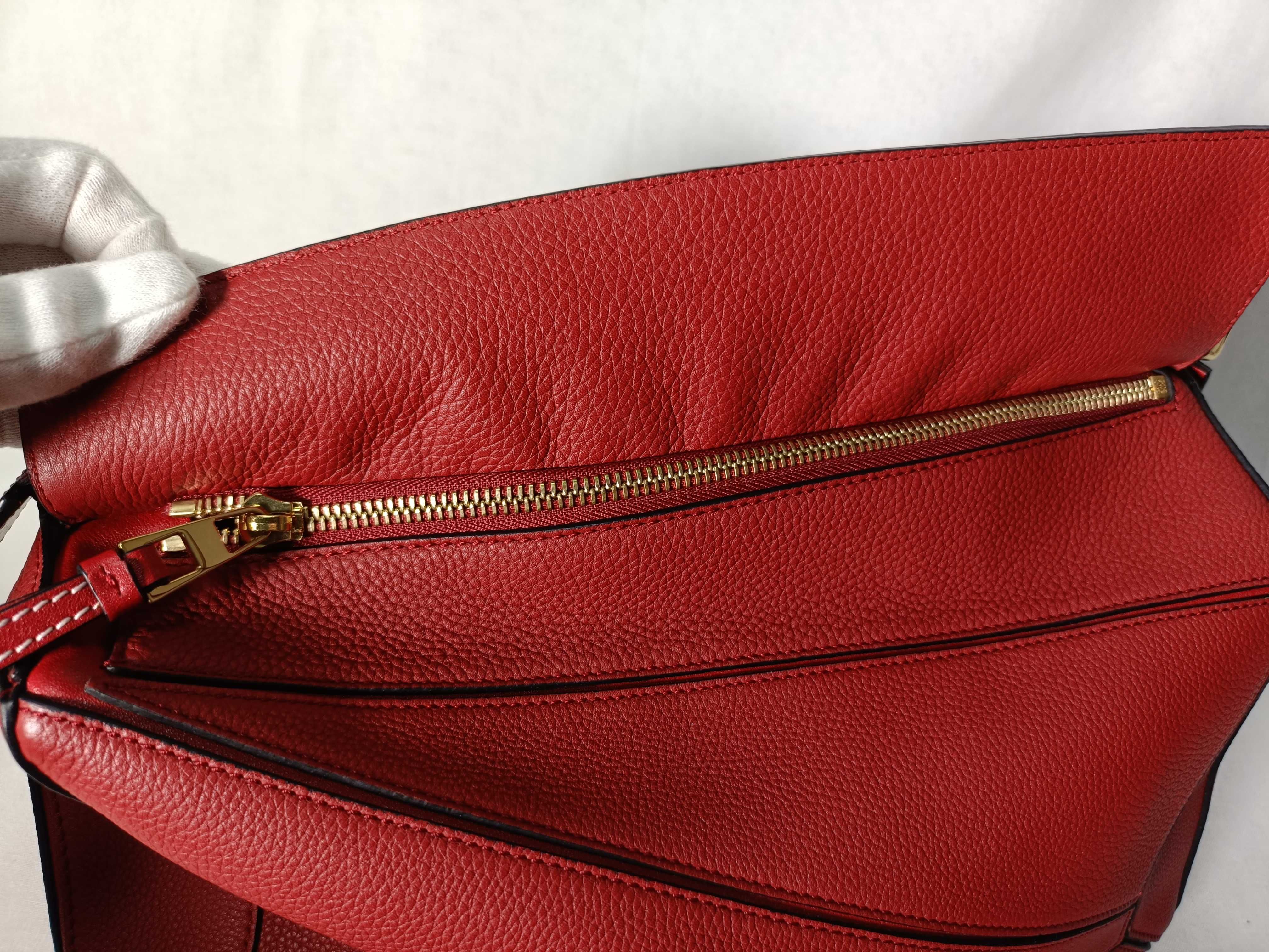 322.12KS20 Puzzle Bag Small Leather Red Storage Bag, Struck Shoulder Bag — view 8