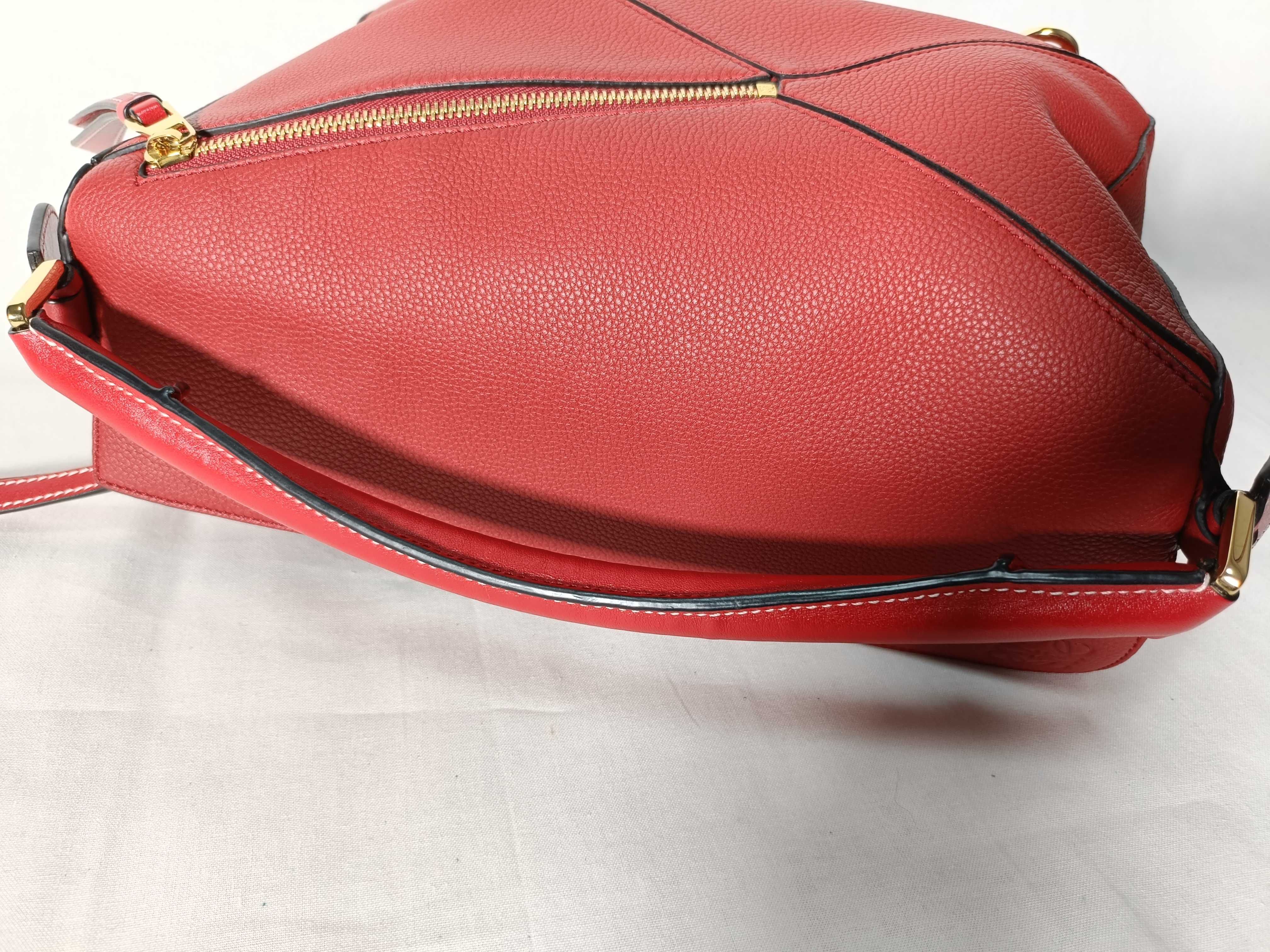 322.12KS20 Puzzle Bag Small Leather Red Storage Bag, Struck Shoulder Bag — view 10