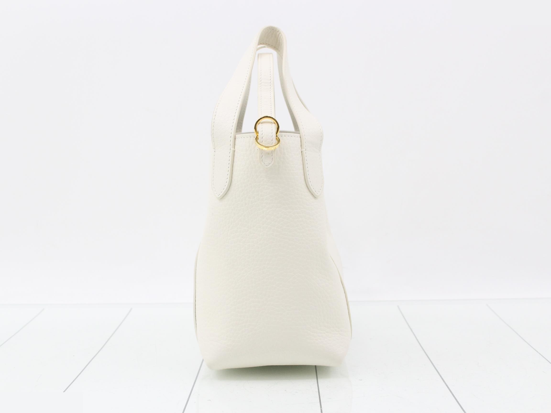 Signature Bucket White Leather 2-Way Shoulder Bag — view 3
