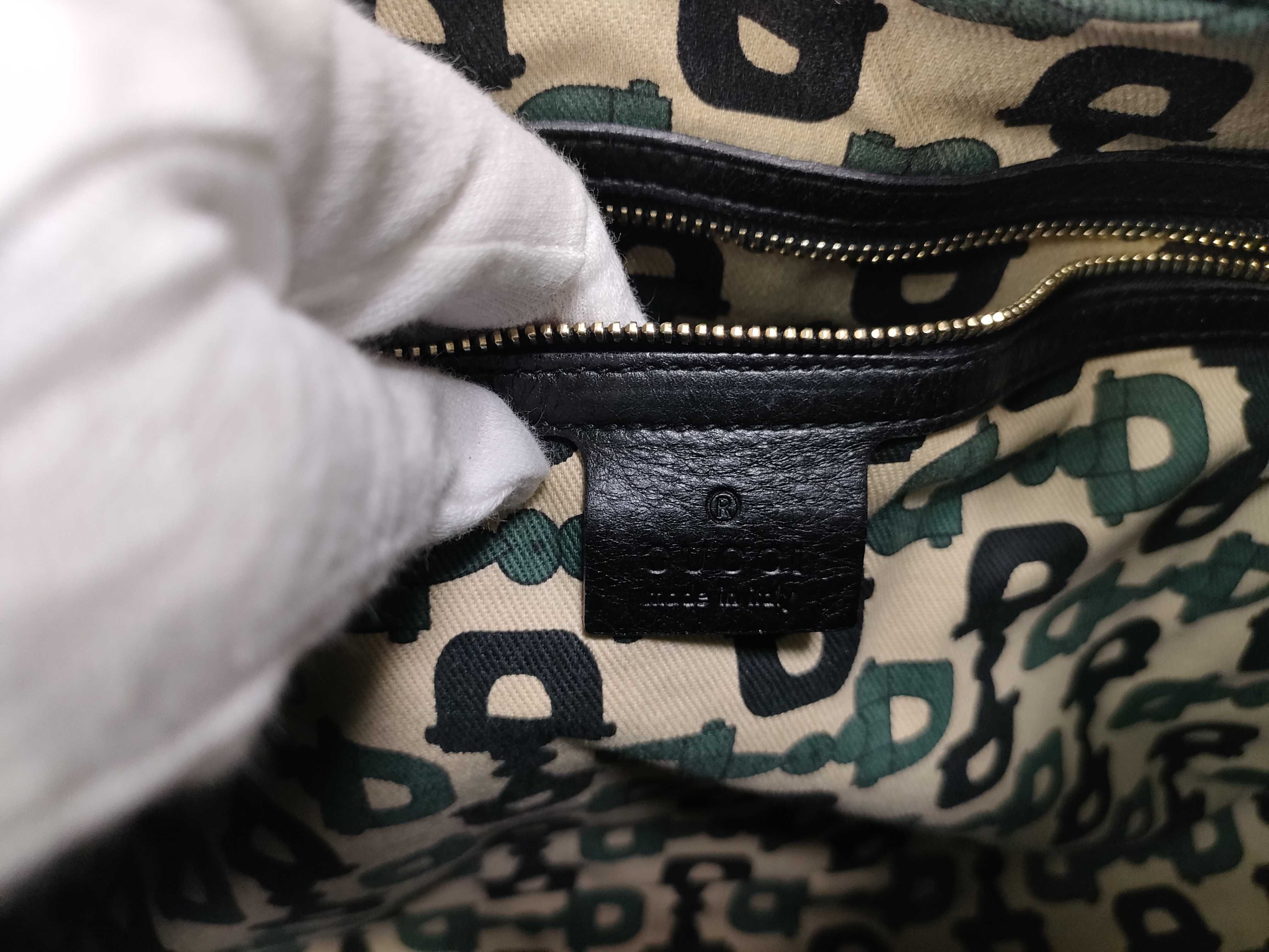 Guccissima Leather One-Shoulder Bag, Black, 181515 (Shoulder Bag) — view 14
