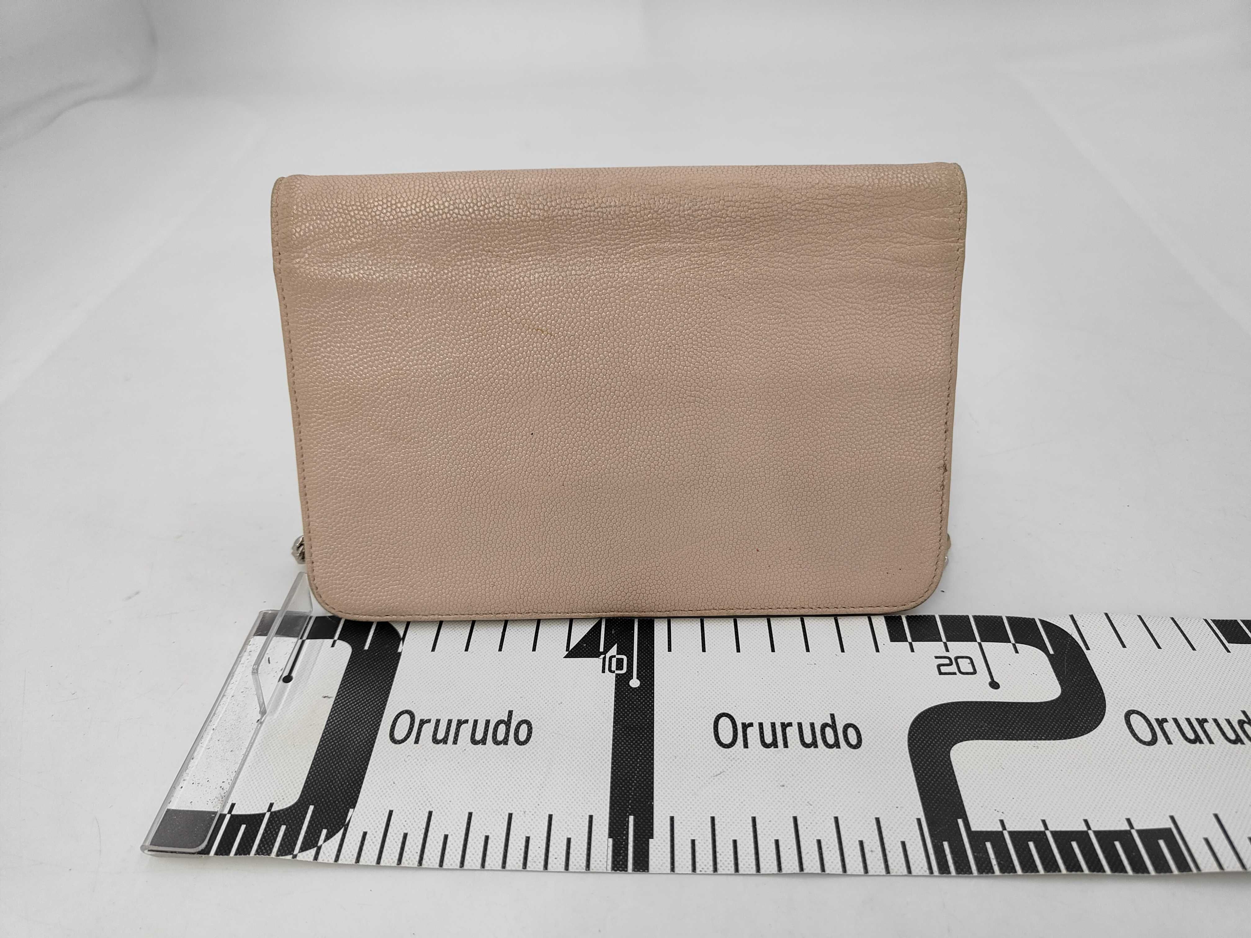Caviar Skin Chain Wallet, Beige, Serial Number 13 (Shoulder Bag) — view 2