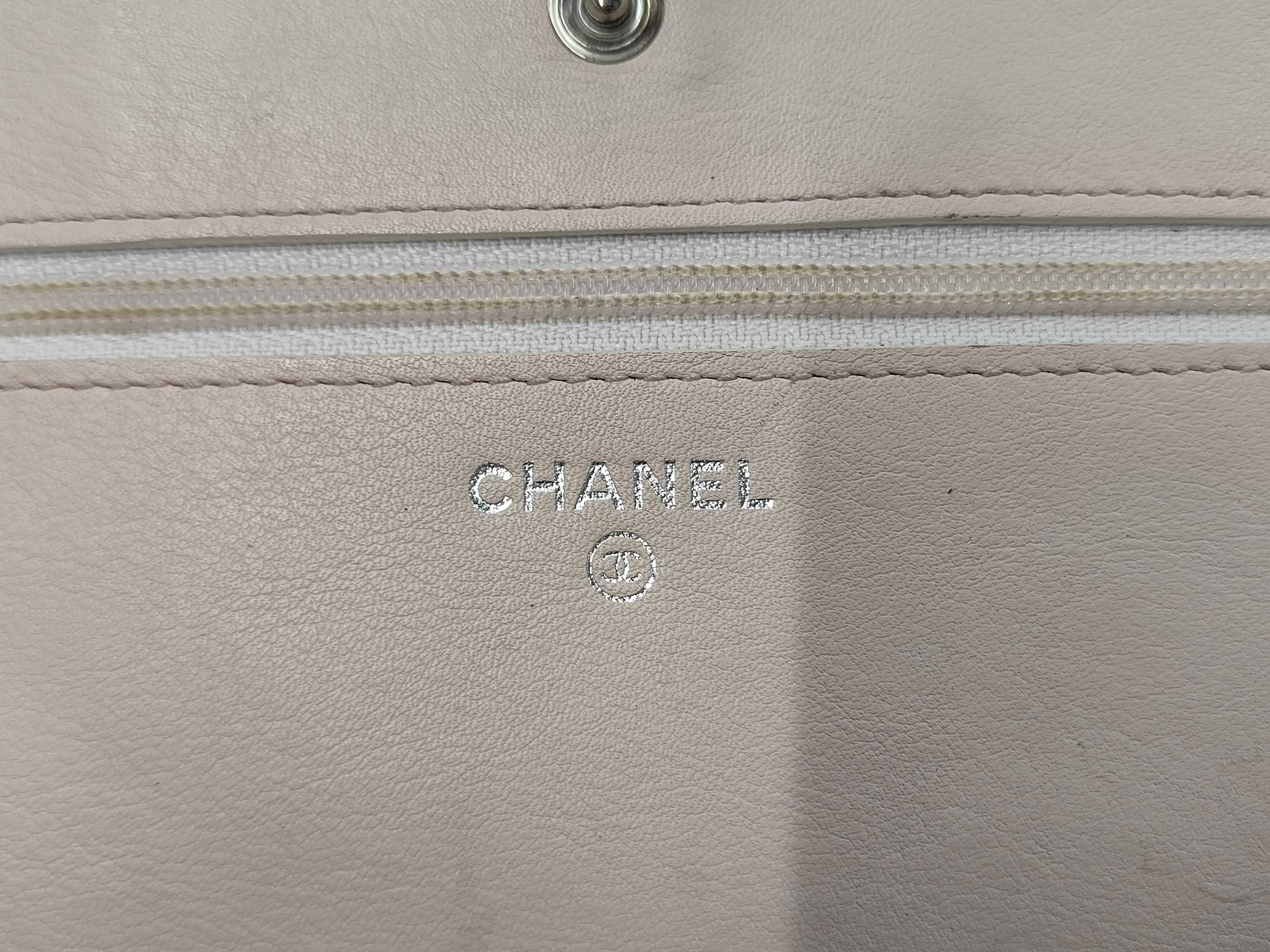 Caviar Skin Chain Wallet, Beige, Serial Number 13 (Shoulder Bag) — view 13