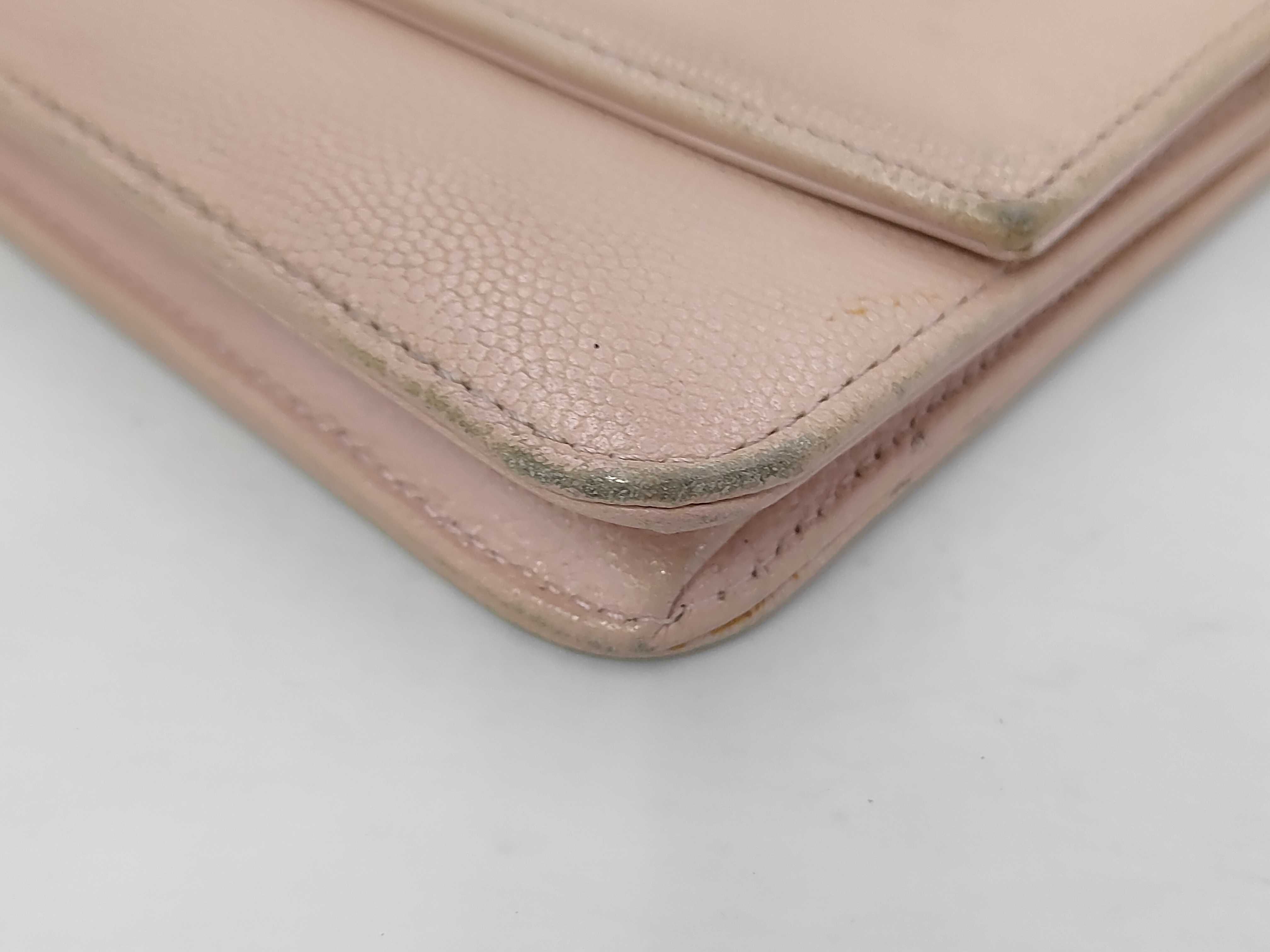 Caviar Skin Chain Wallet, Beige, Serial Number 13 (Shoulder Bag) — view 4