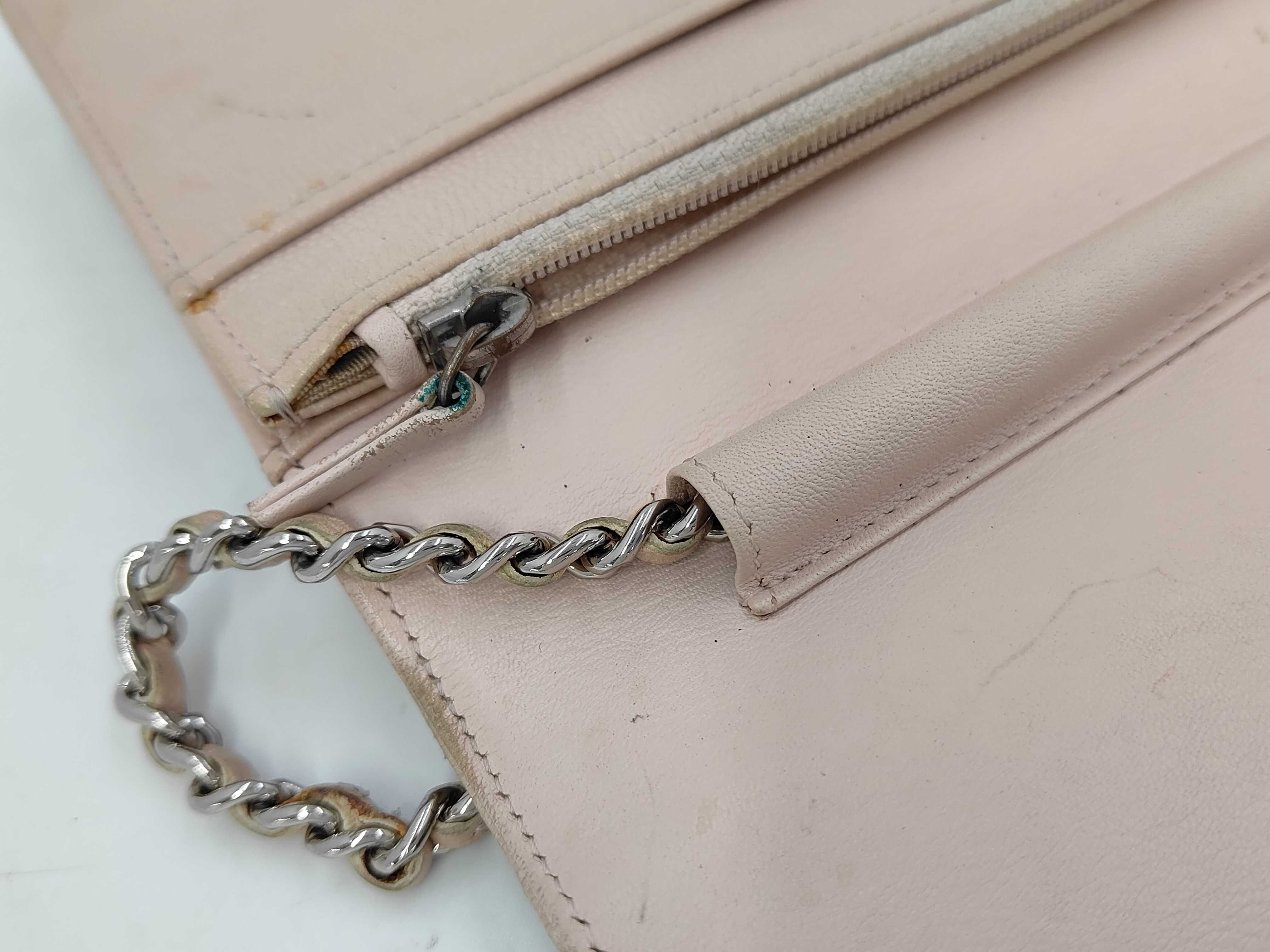 Caviar Skin Chain Wallet, Beige, Serial Number 13 (Shoulder Bag) — view 7