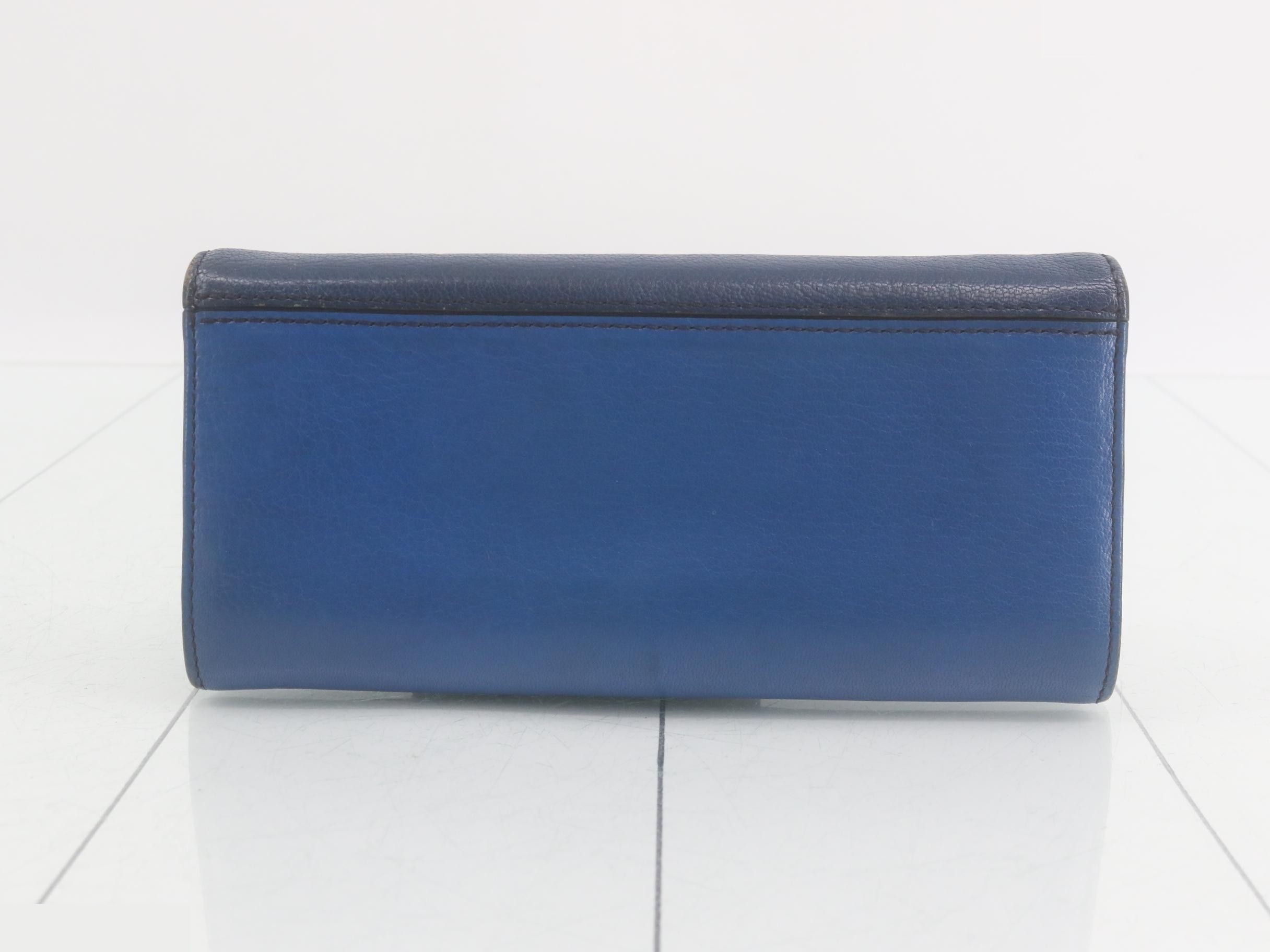 Long wallet, navy blue leather — view 2