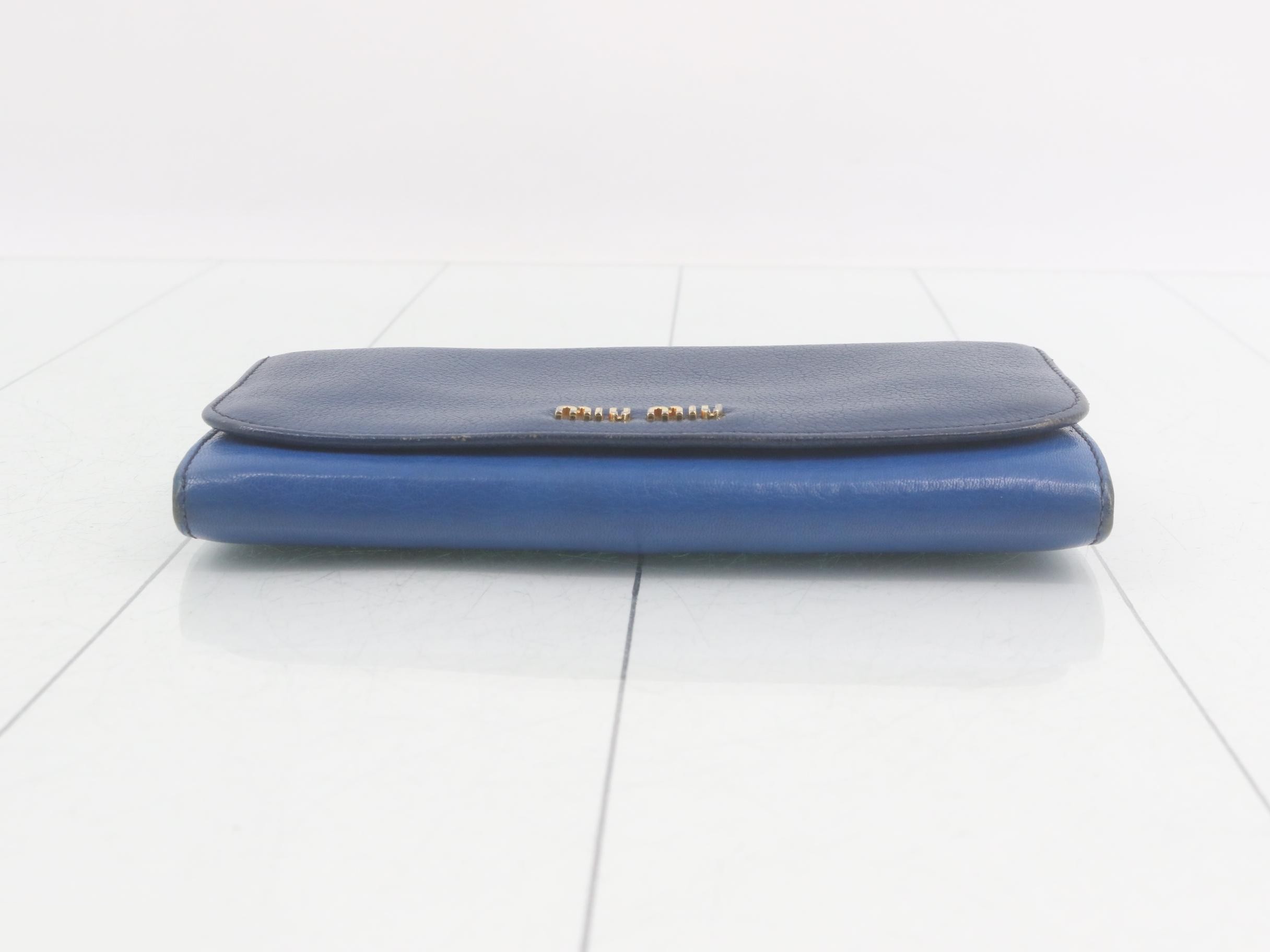 Long wallet, navy blue leather — view 3