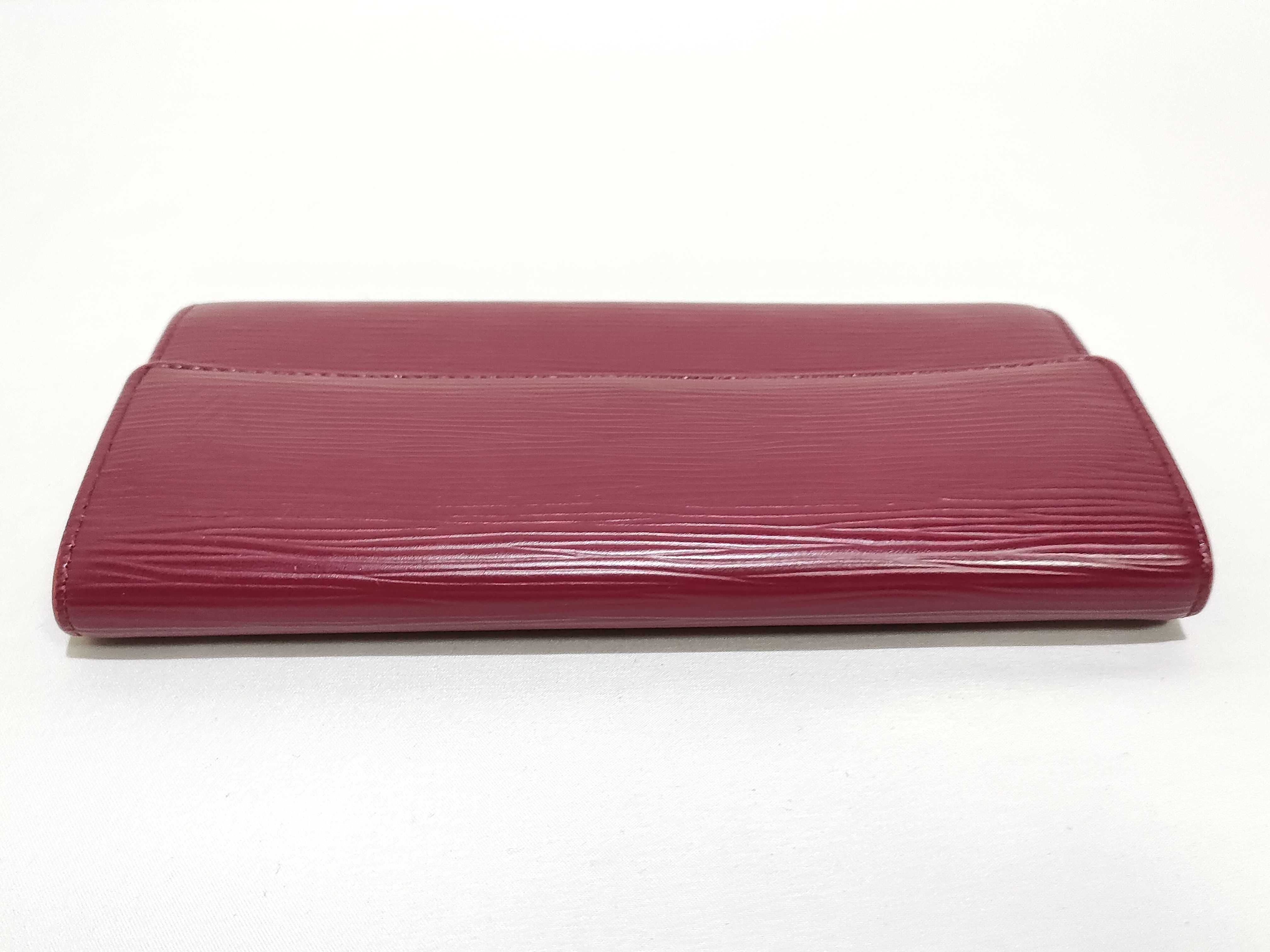 Epi Leather Portefeuille Sarah Burgundy Long Wallet M60317 CA0172 — view 6