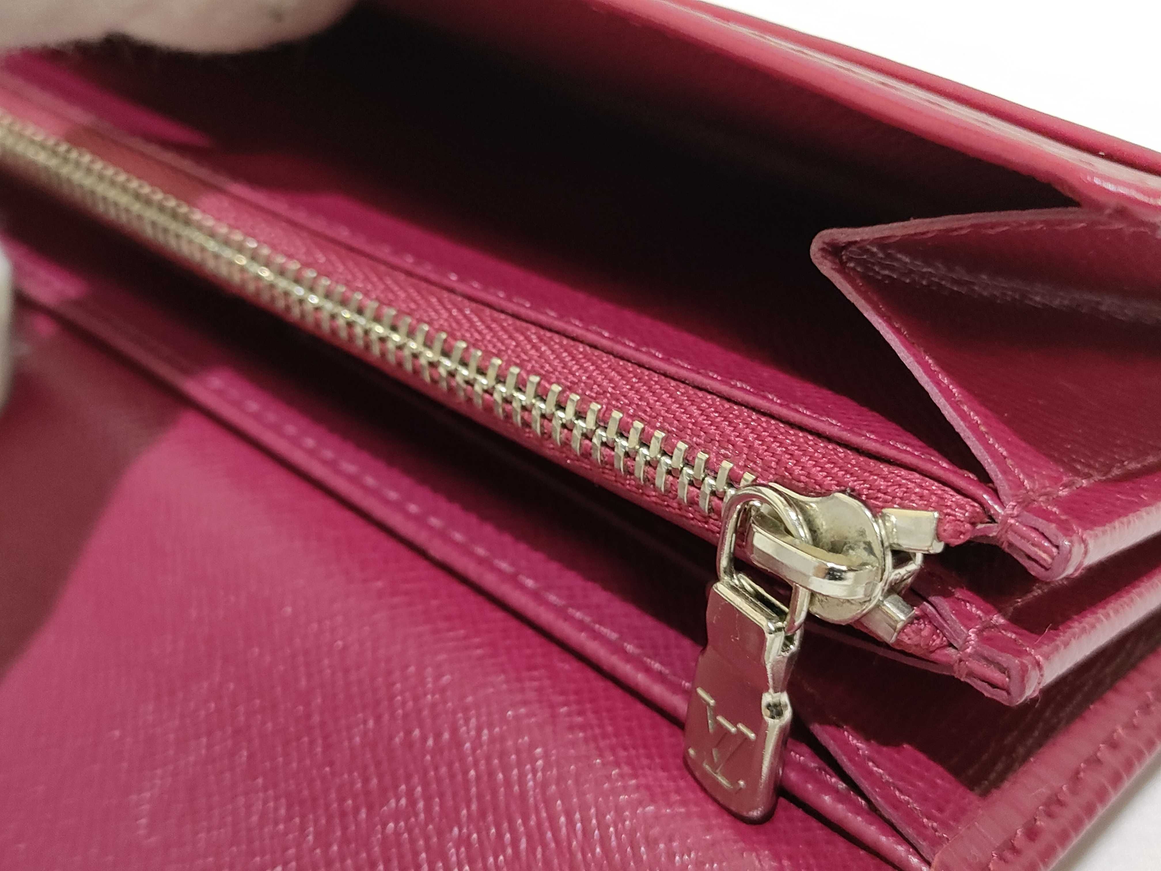 Epi Leather Portefeuille Sarah Burgundy Long Wallet M60317 CA0172 — view 8