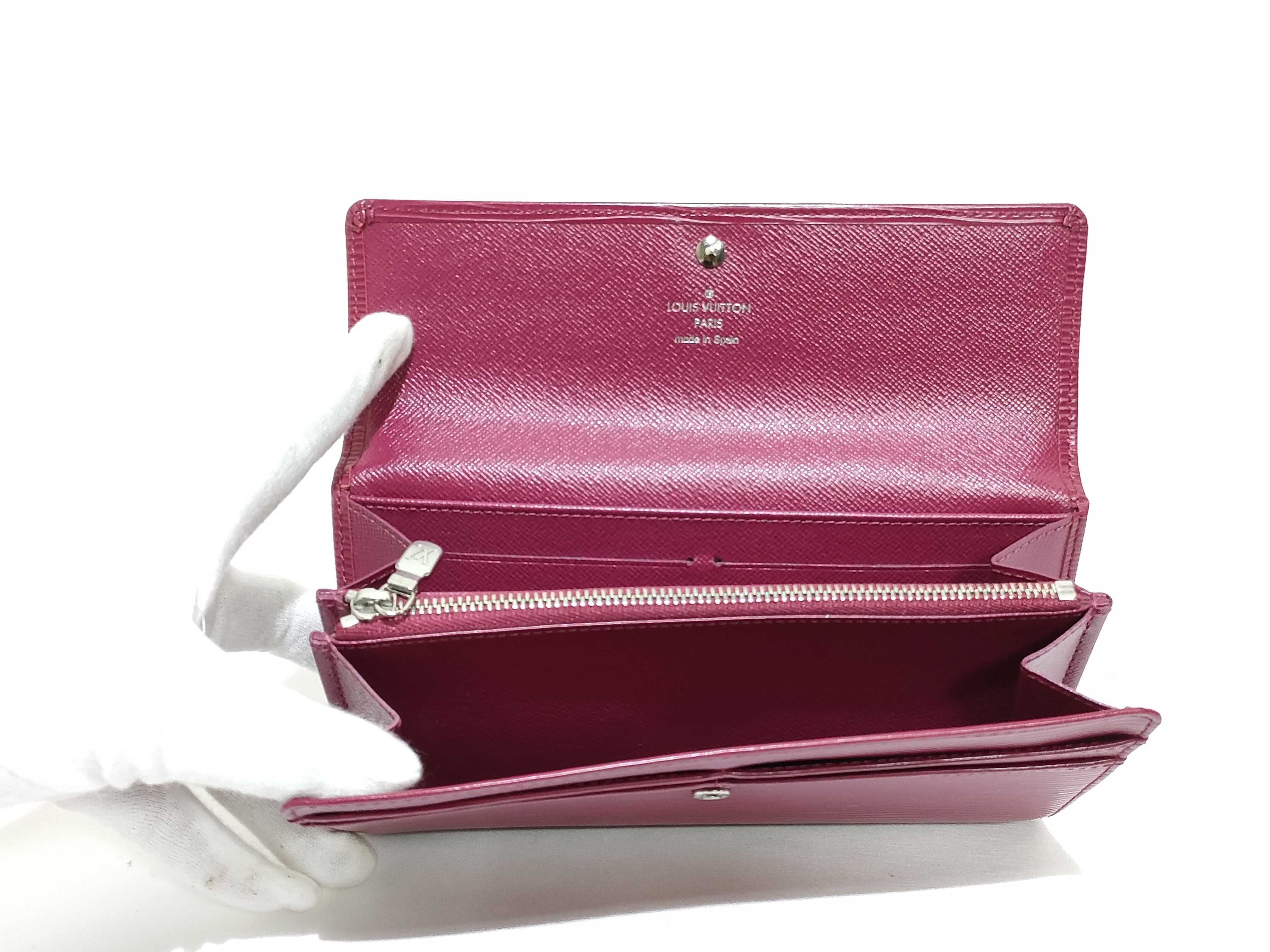 Epi Leather Portefeuille Sarah Burgundy Long Wallet M60317 CA0172 — view 9