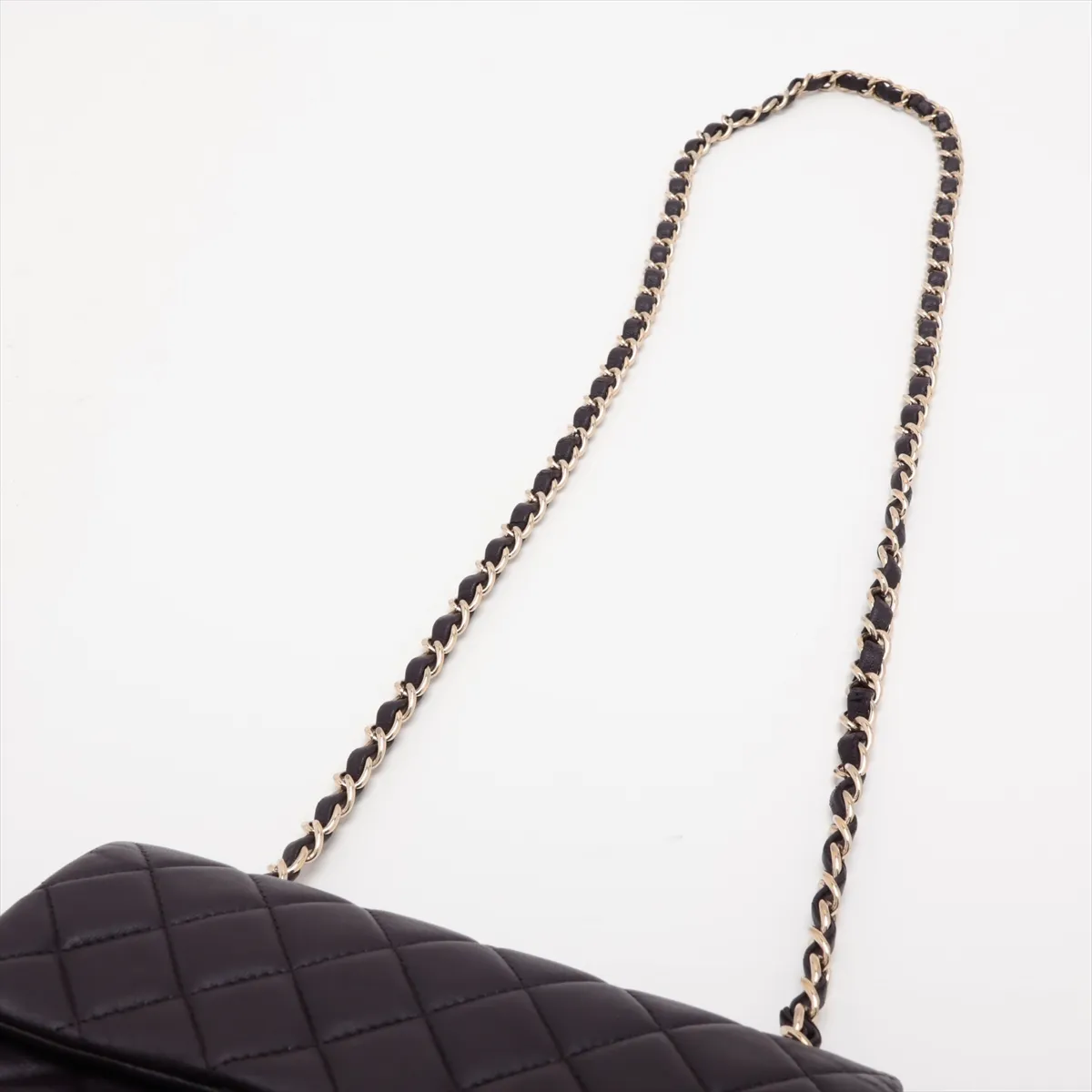 Mini Matelassé 20 Lambskin Single Flap Single Chain Bag, Purple, Gold Hardware, A69900 — view 5