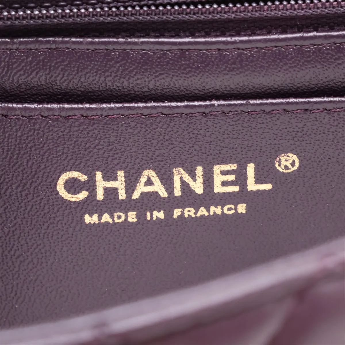 Mini Matelassé 20 Lambskin Single Flap Single Chain Bag, Purple, Gold Hardware, A69900 — view 10