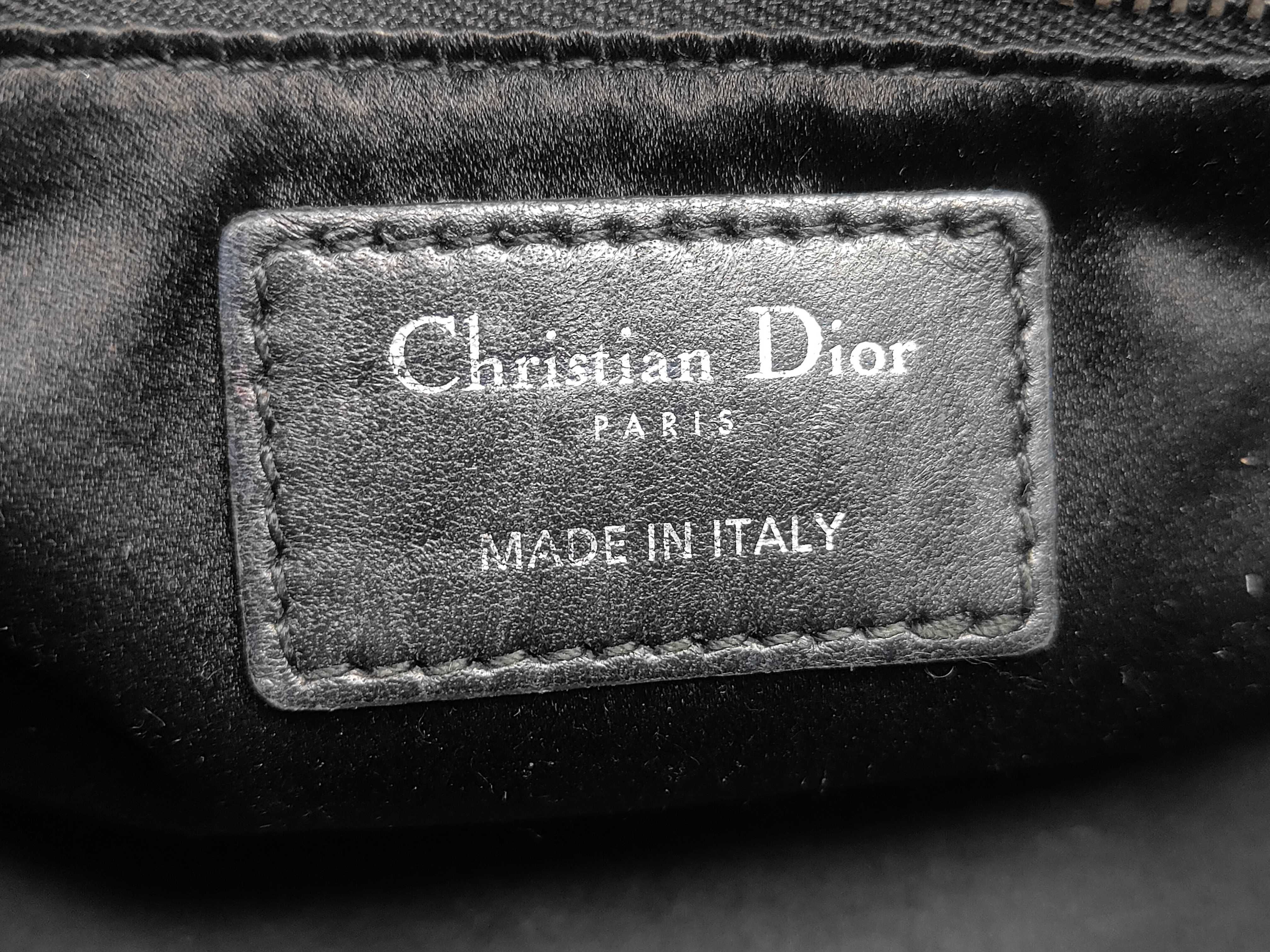 Satin x Rhinestone Cannage Lady Dior Small 2-Way Black Handbag — view 11