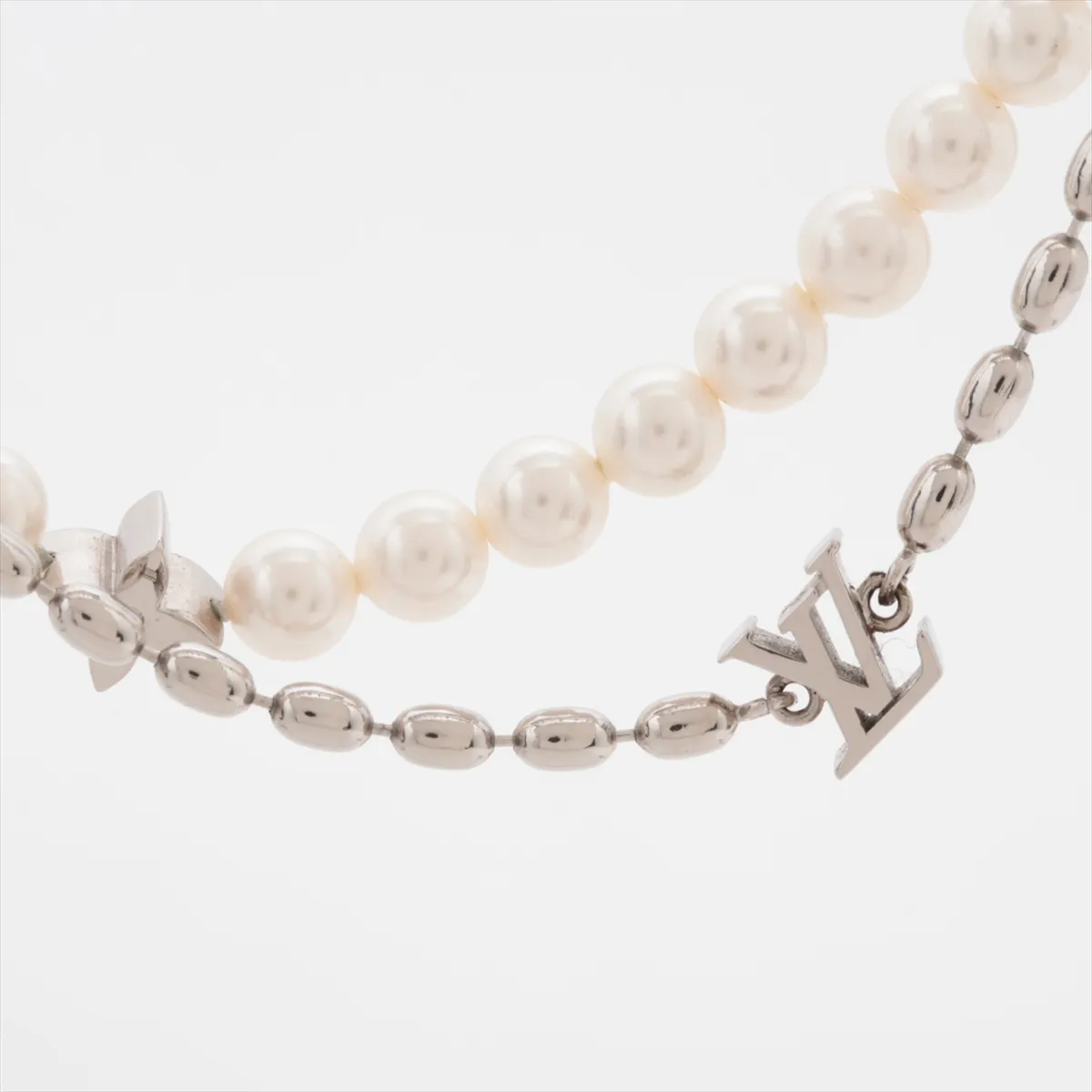 M01781 Pearl Fusion Necklace TE5203 Necklace Metal x Faux Pearl Silver — view 2