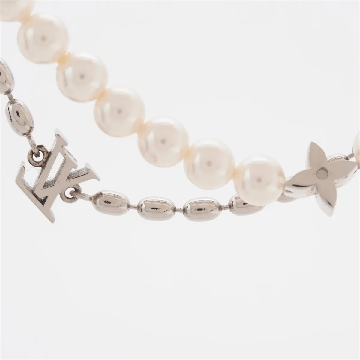 M01781 Pearl Fusion Necklace TE5203 Necklace Metal x Faux Pearl Silver — view 3