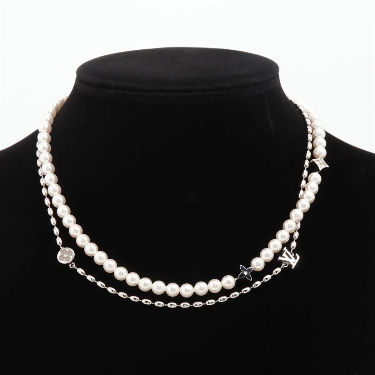 M01781 Pearl Fusion Necklace TE5203 Necklace Metal x Faux Pearl Silver — view 6