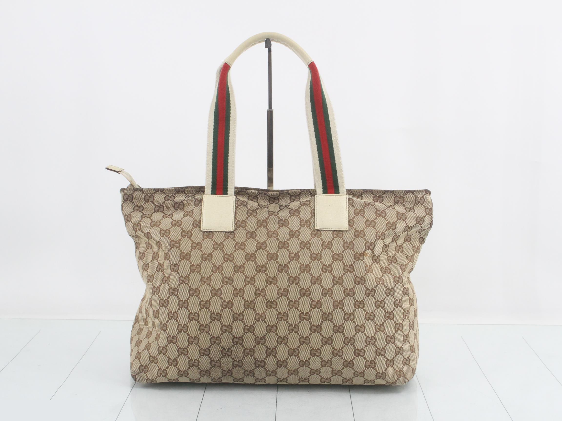 GG canvas leather sherry line tote bag — view 2