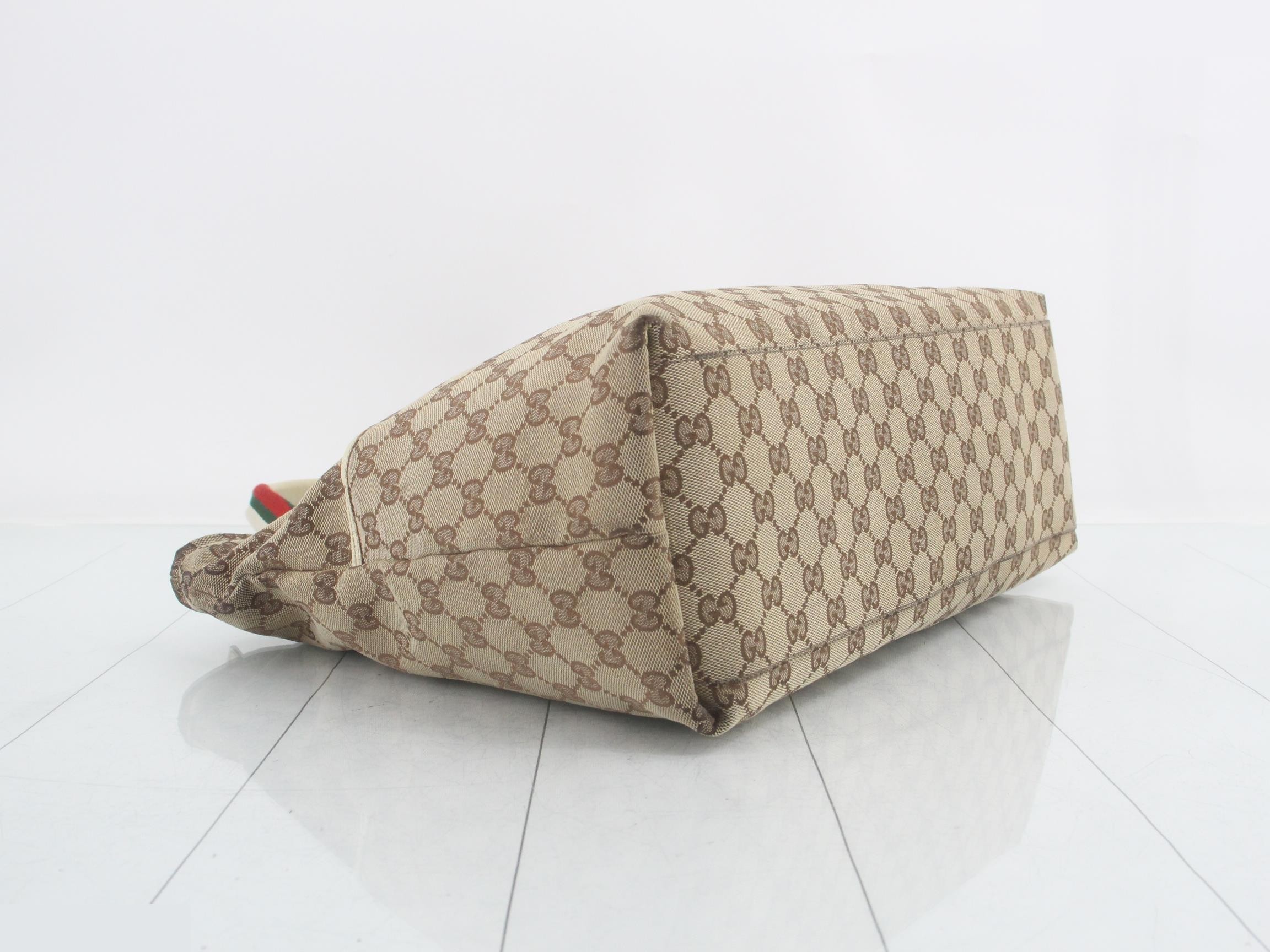 GG canvas leather sherry line tote bag — view 5