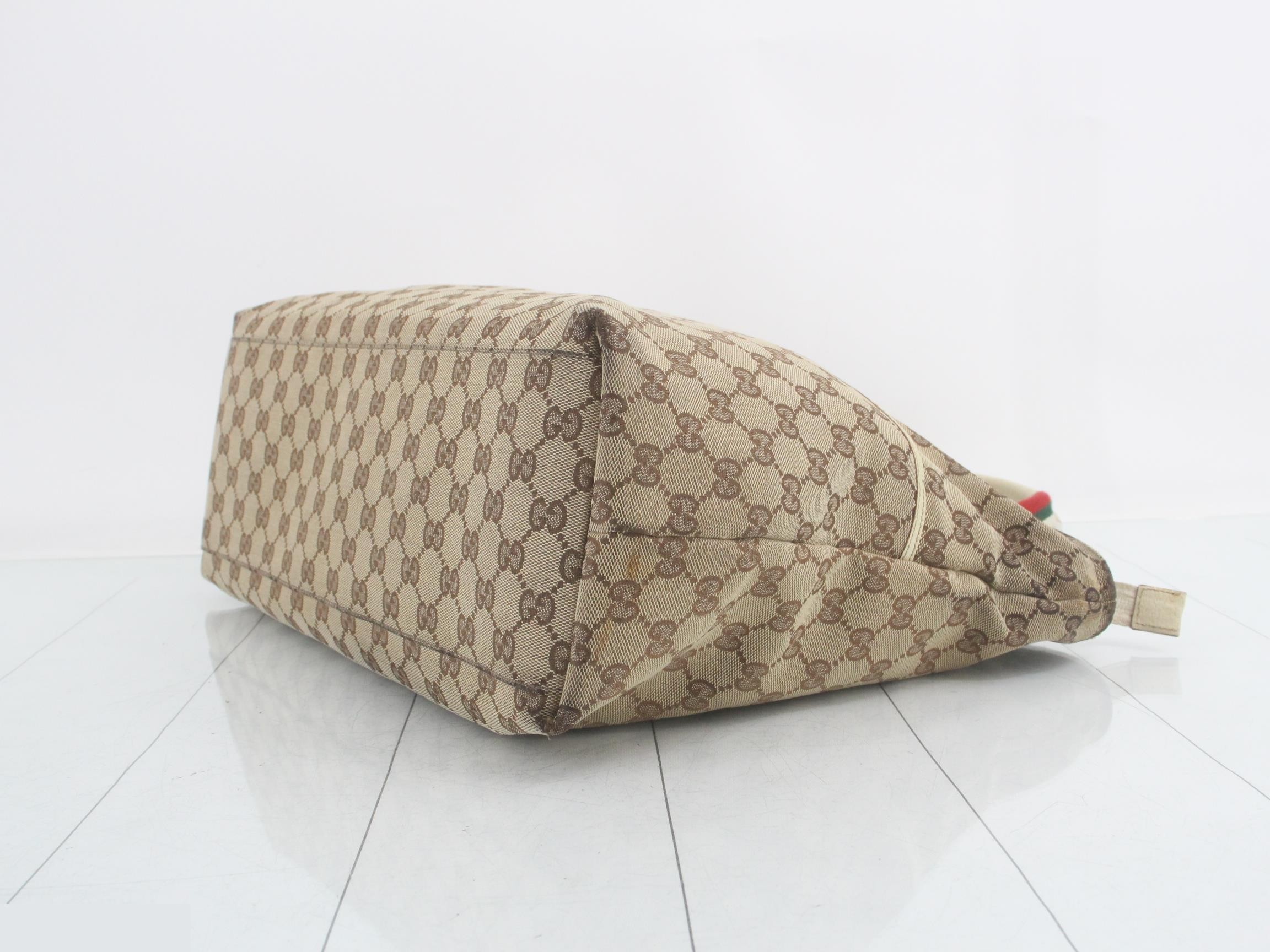 GG canvas leather sherry line tote bag — view 6
