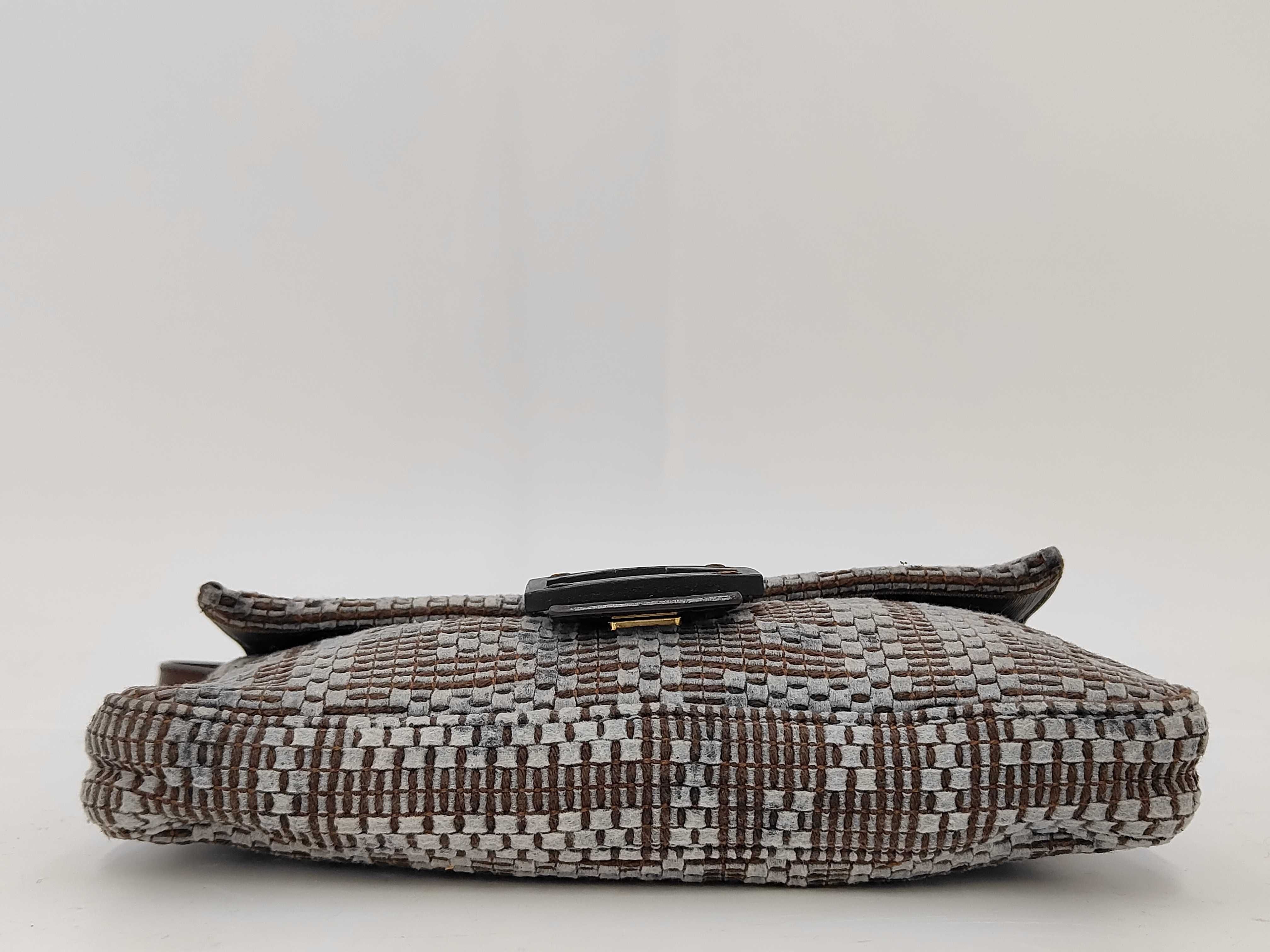 8BR600 Zucca Mamma Bucket One-Shoulder Bag, Zucca Interior, Horizontal, Brown Shoulder Bag — view 4