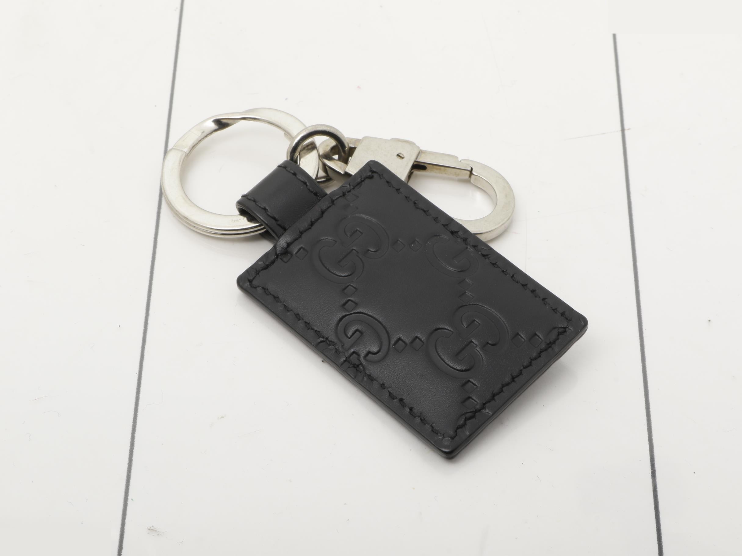 Guccissima (accessories) - Leather Keychain, Black — view 2