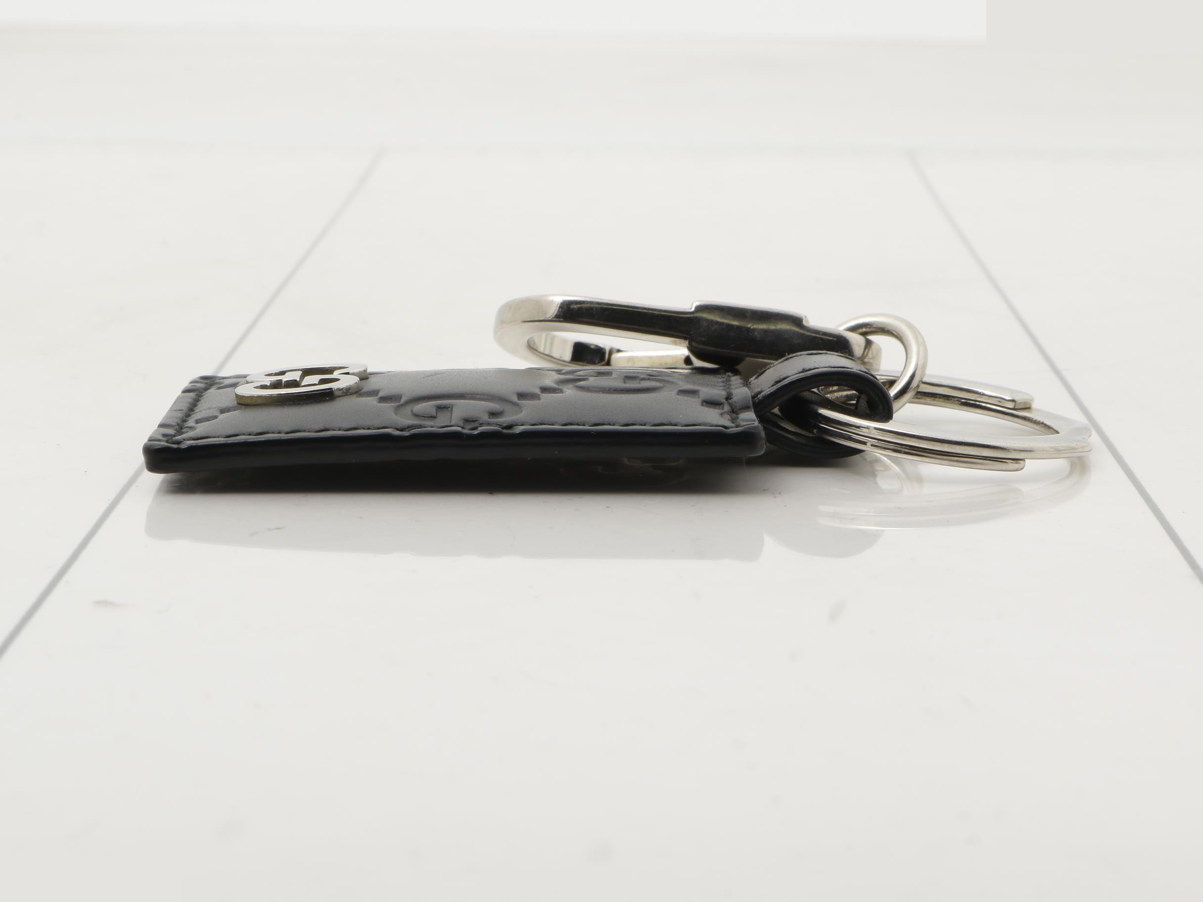 Guccissima (accessories) - Leather Keychain, Black — view 3