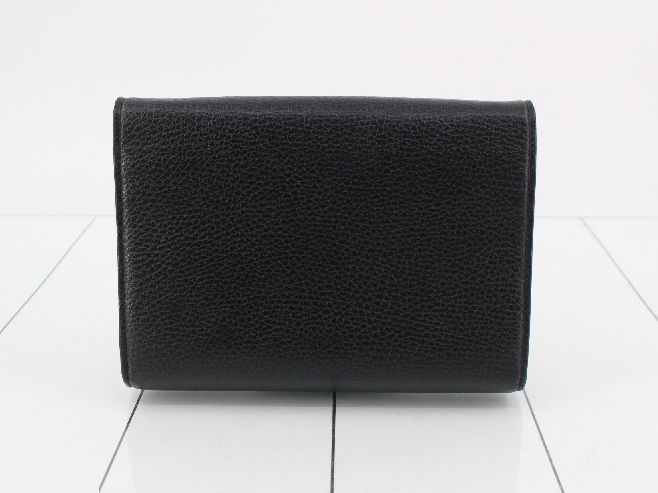 Dionysus Leather Chain Wallet, Black — view 2