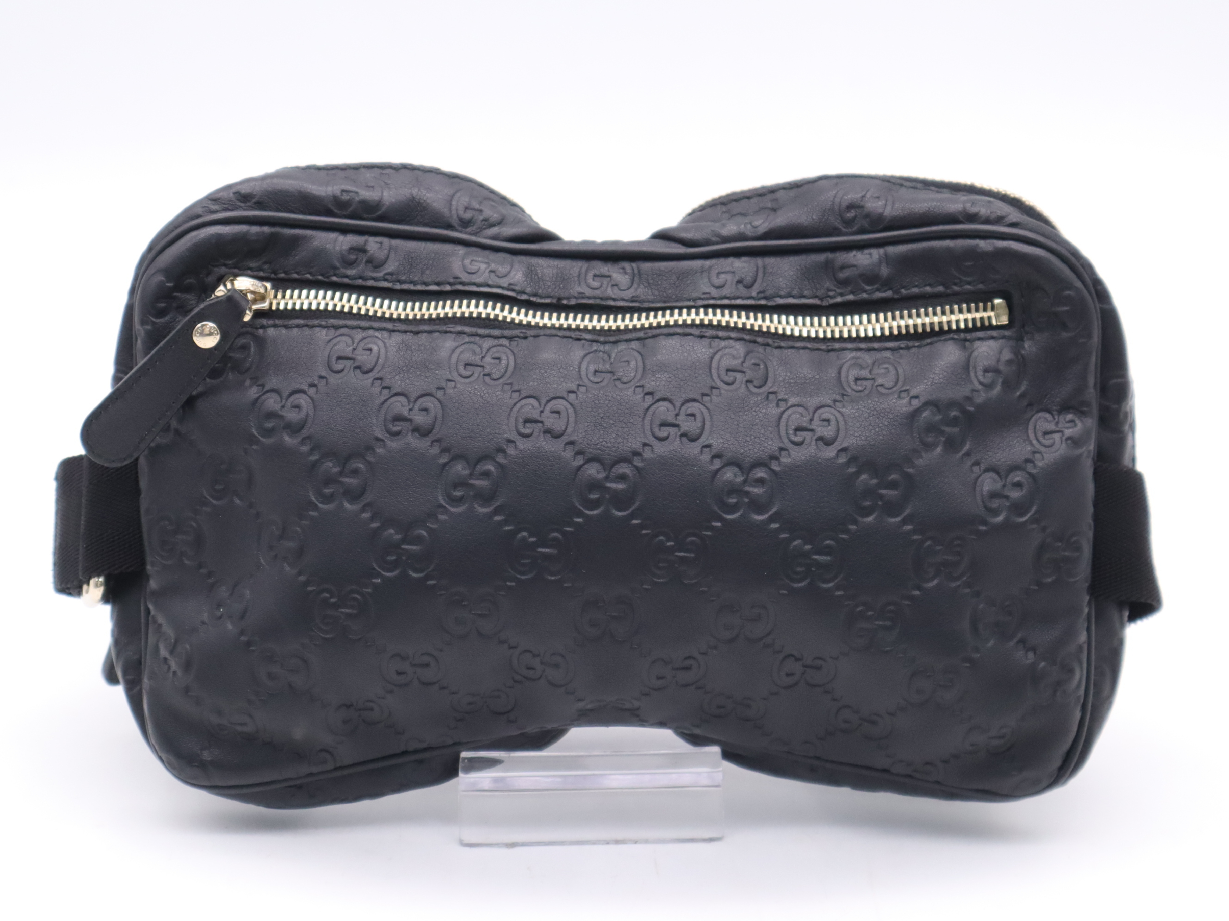 246417 Guccissima Waist Bag, Black, Gold Hardware — view 2