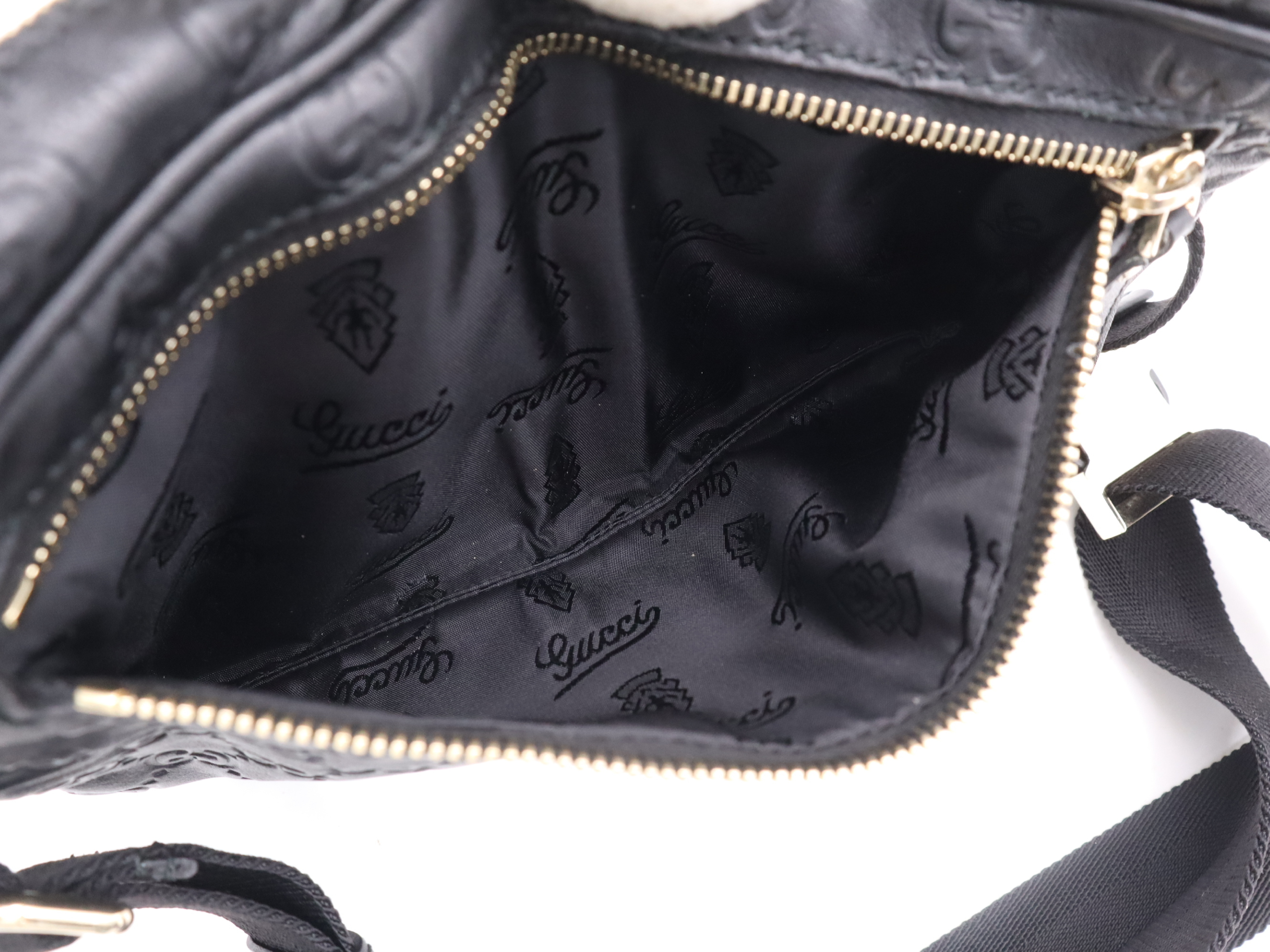 246417 Guccissima Waist Bag, Black, Gold Hardware — view 11