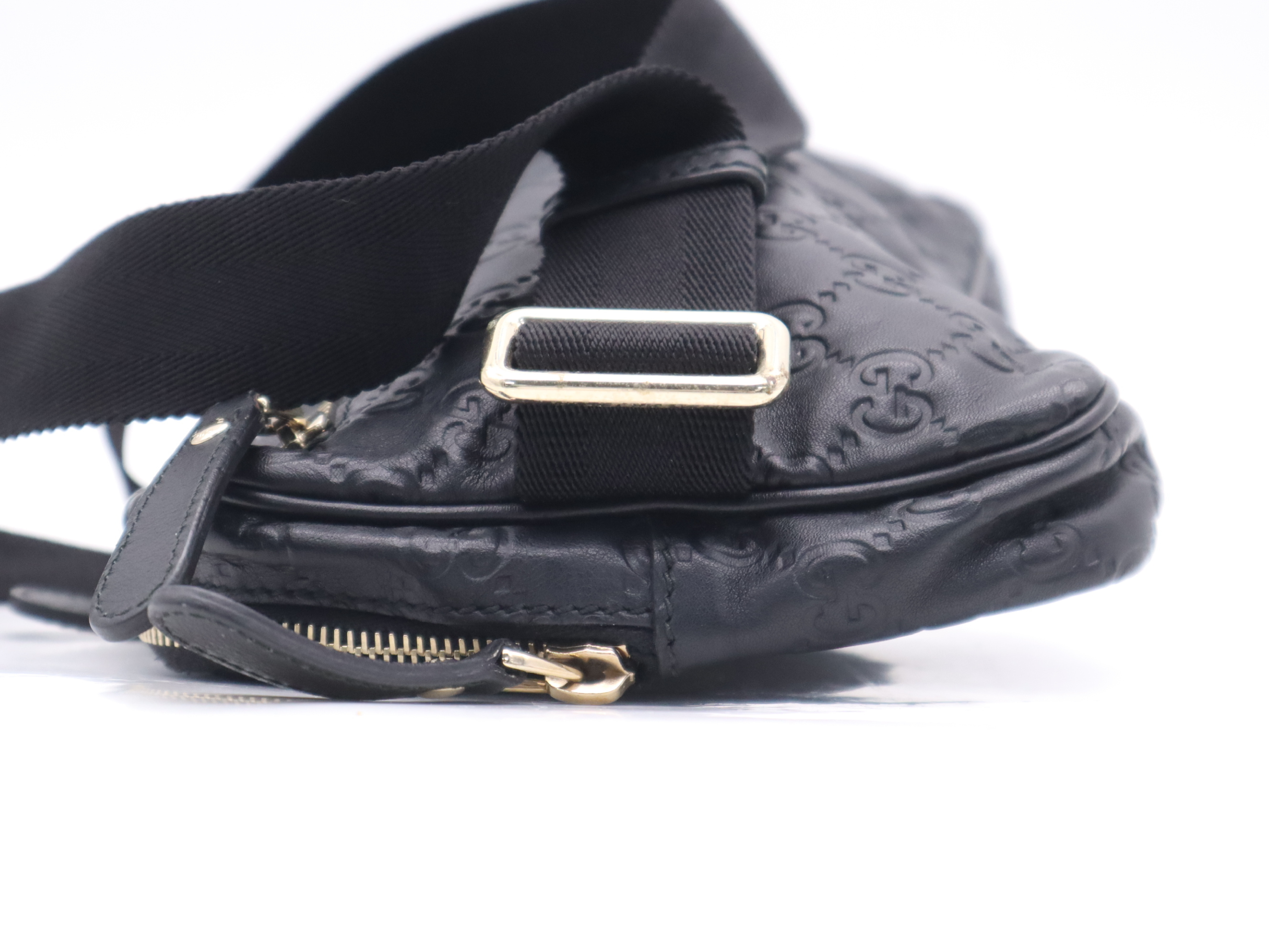 246417 Guccissima Waist Bag, Black, Gold Hardware — view 3