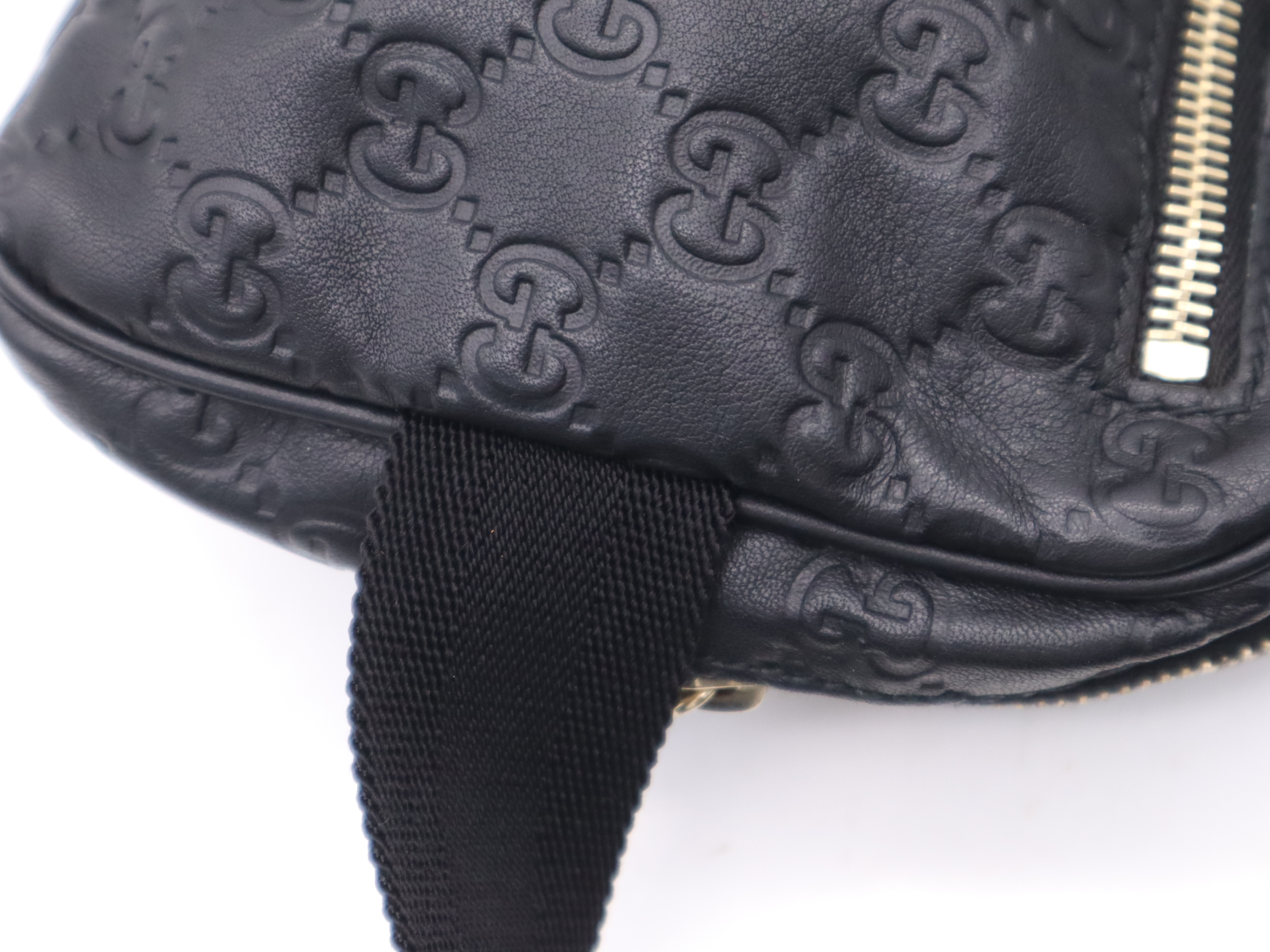 246417 Guccissima Waist Bag, Black, Gold Hardware — view 7