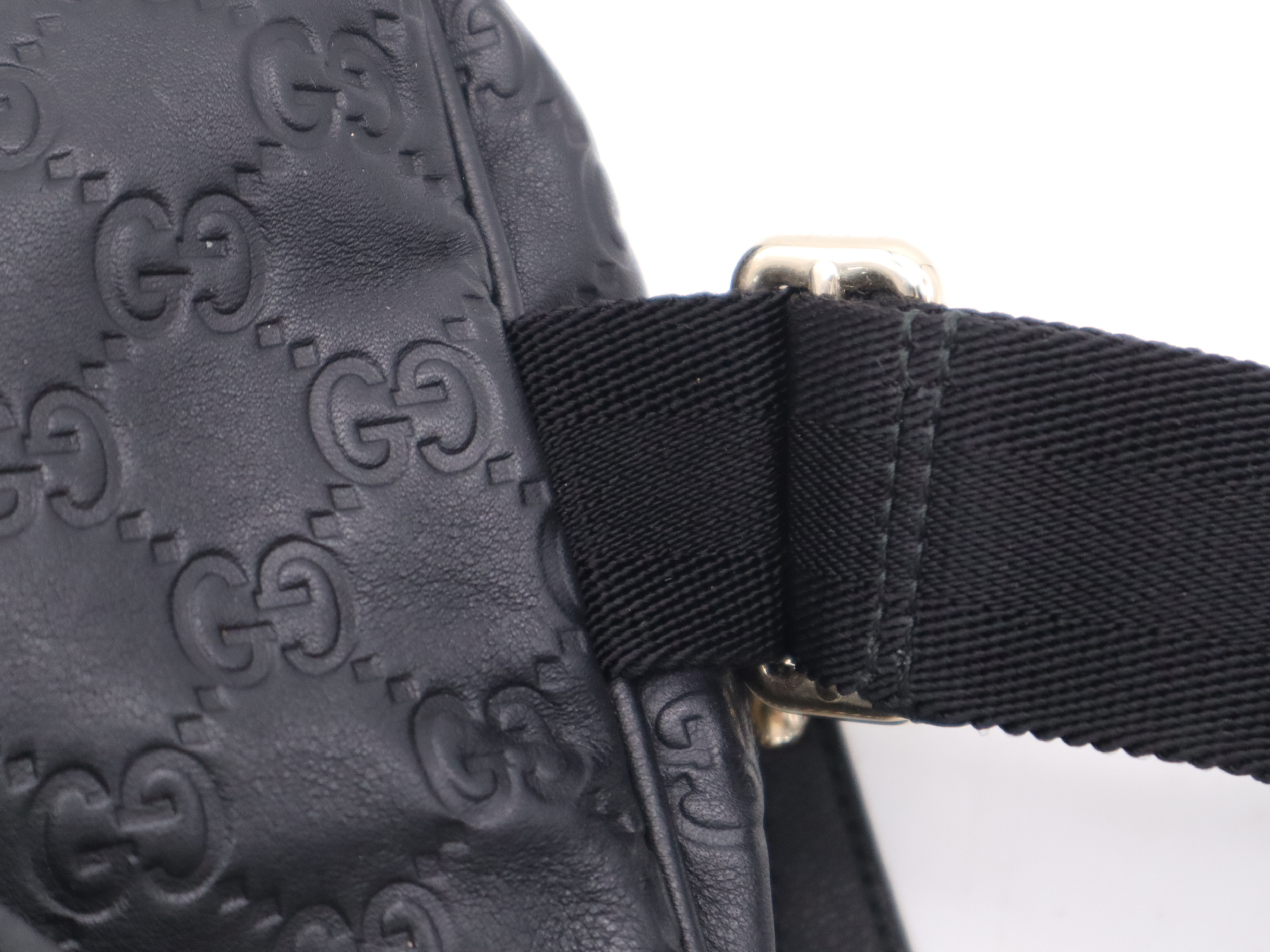 246417 Guccissima Waist Bag, Black, Gold Hardware — view 8