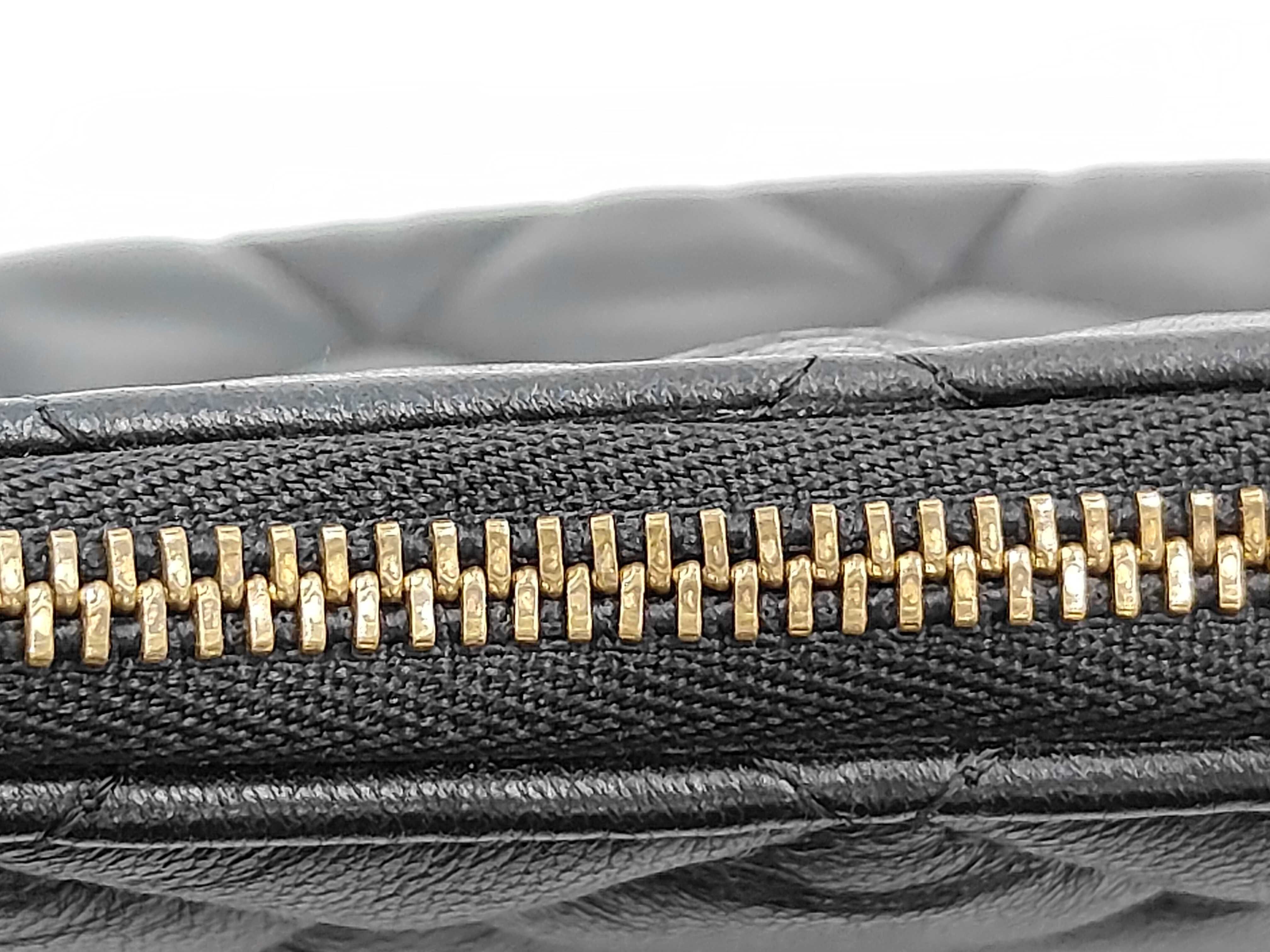 Matelassé Small Hobo Chain Shoulder Bag, Black Calfskin — view 8