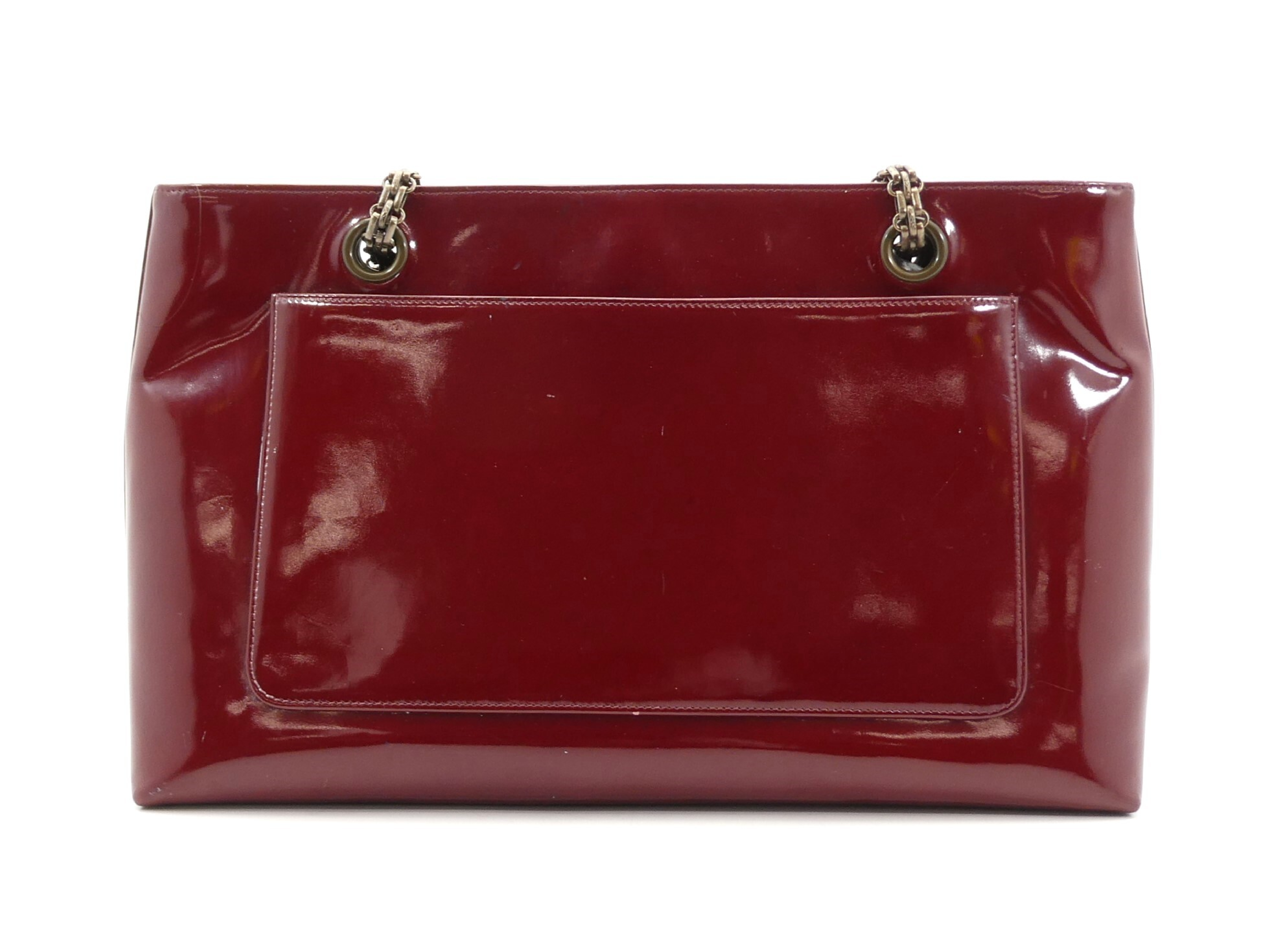 Coco Mark Enamel Chain Tote Bag — view 2