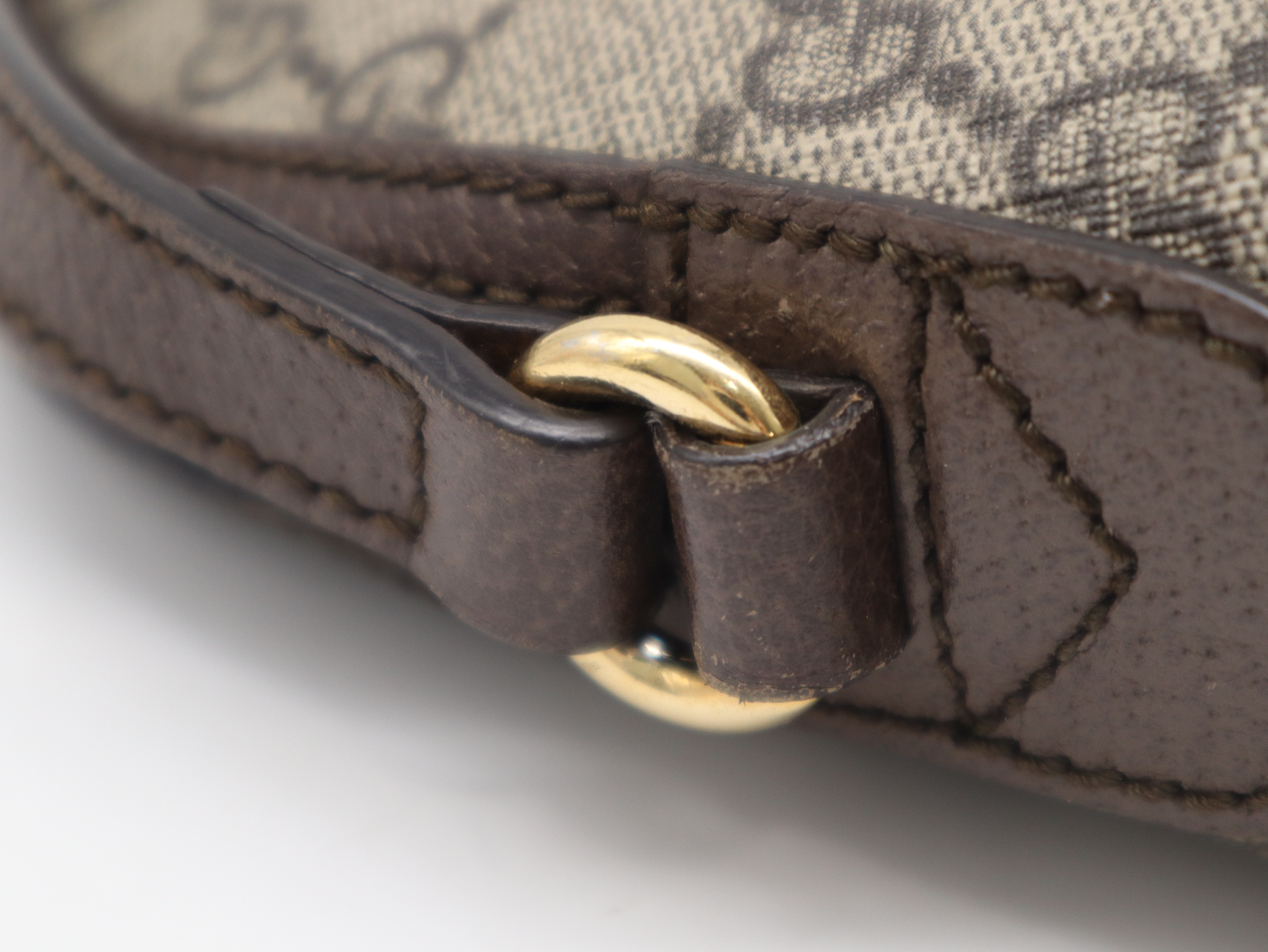 499621 Canvas x Leather GG Canvas Shoulder Bag Brown Gold Hardware Shoulder Bag — view 8