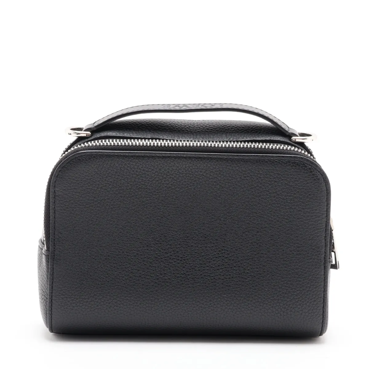 Camera Crossbody Bag Mini Leather 2-Way Shoulder Bag Black — view 2