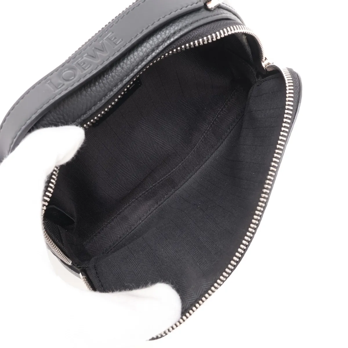 Camera Crossbody Bag Mini Leather 2-Way Shoulder Bag Black — view 8