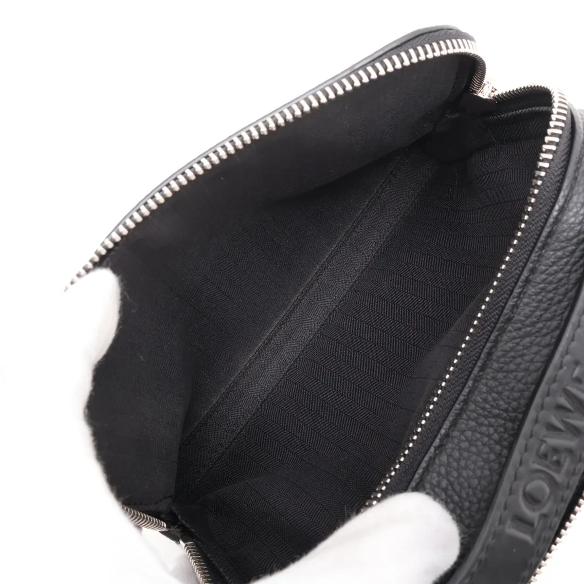 Camera Crossbody Bag Mini Leather 2-Way Shoulder Bag Black — view 9