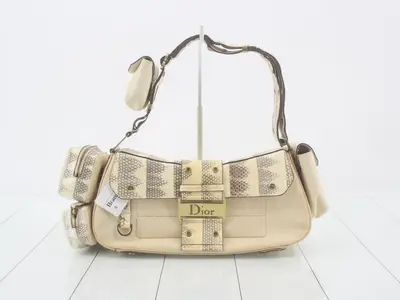 Pouch included. Street chic python design.