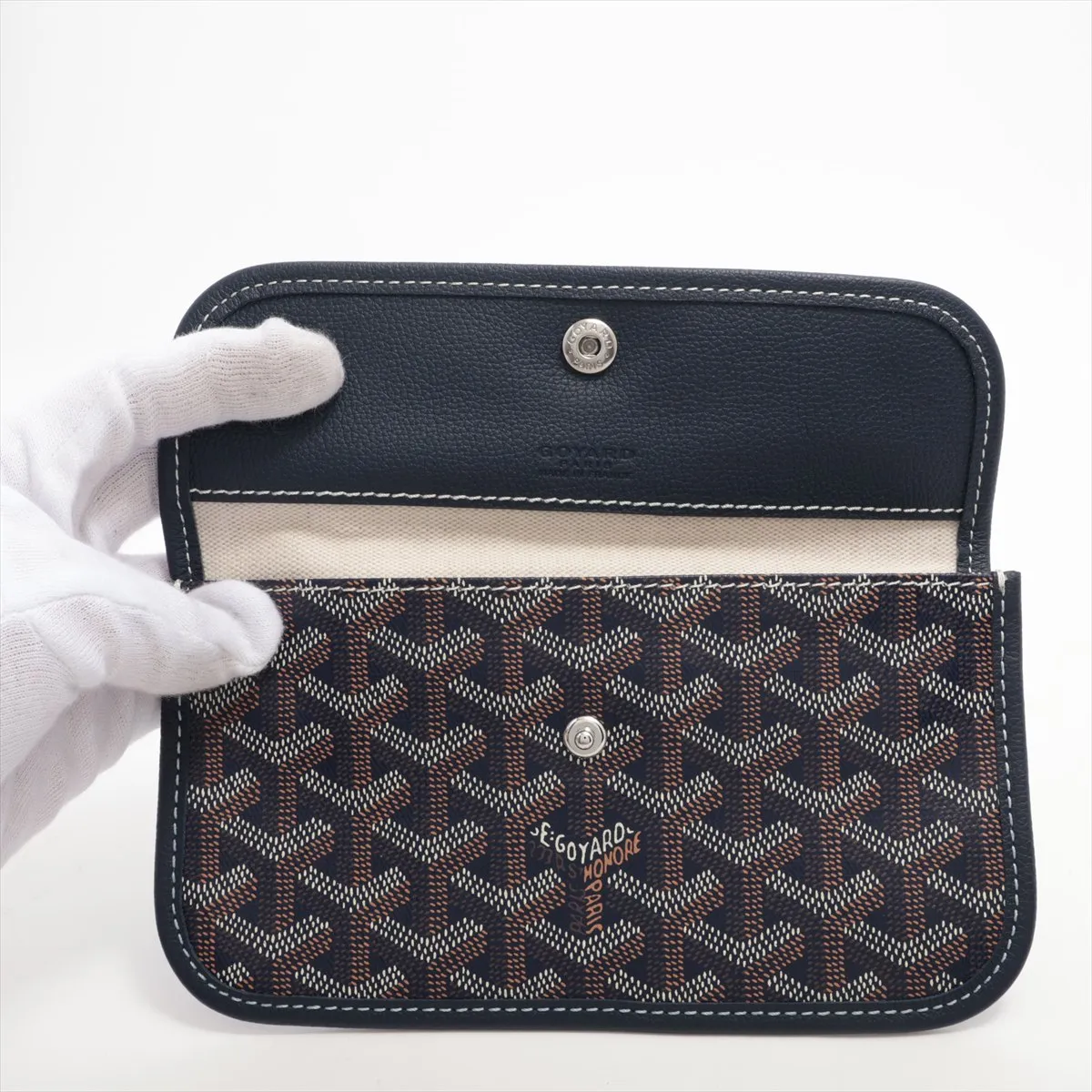 Saint Louis PM PVC x Leather Pouch, Navy (Pouch only) — view 3