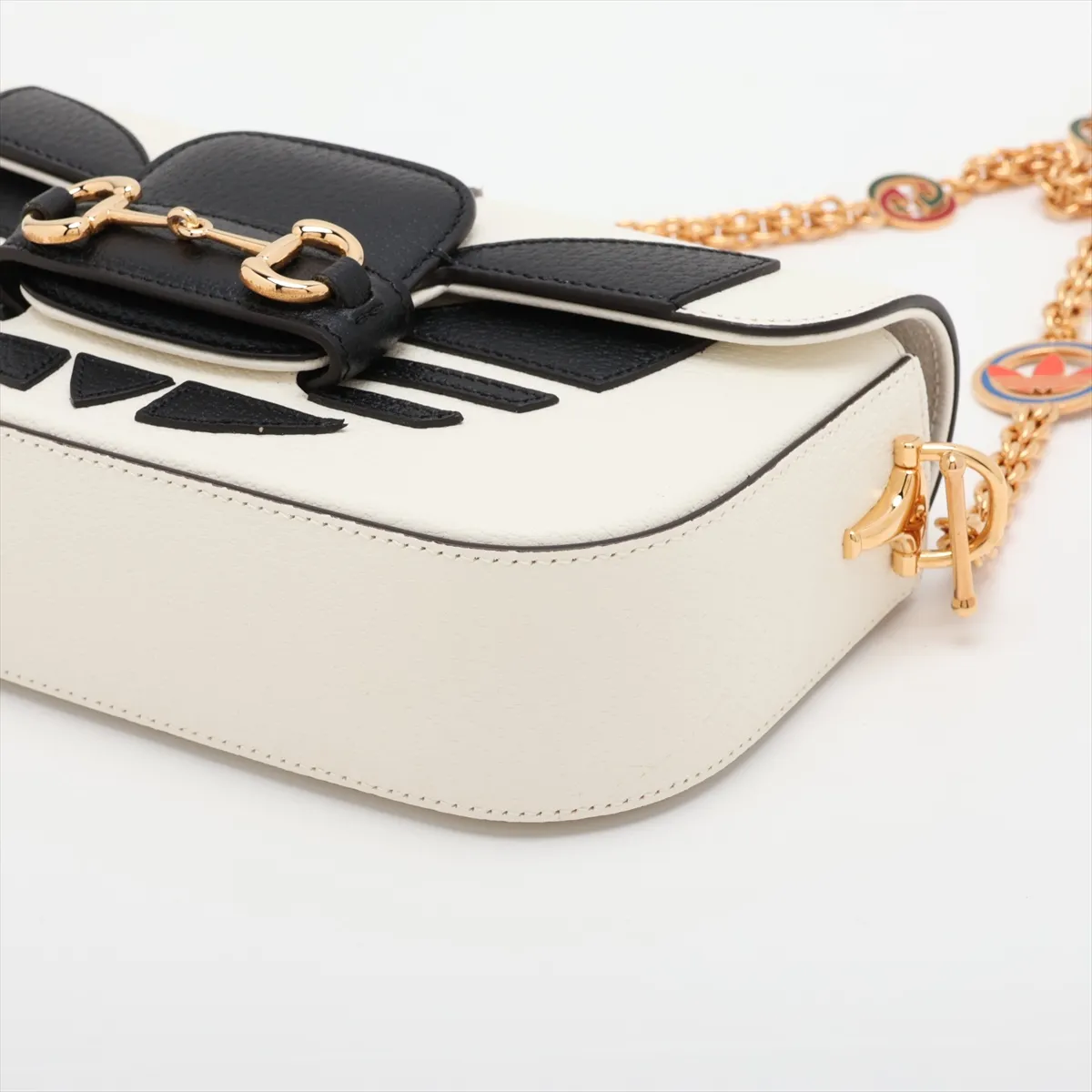 x Adidas Horsebit 1955 Leather 2-Way Shoulder Bag White x Black 722009 — view 3