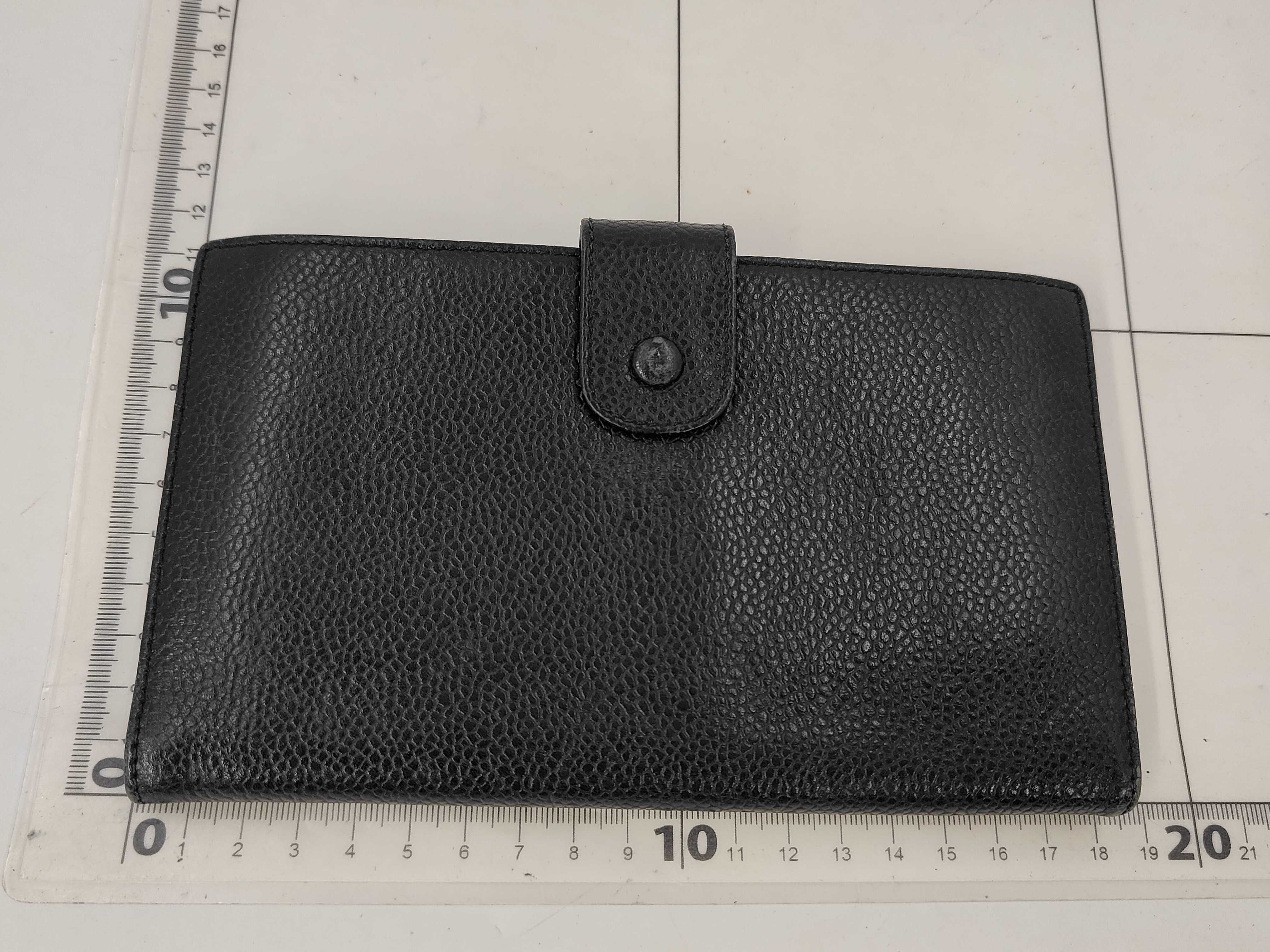 Black Caviar Leather Coco Mark Long Wallet (Serial Number 3) — view 2