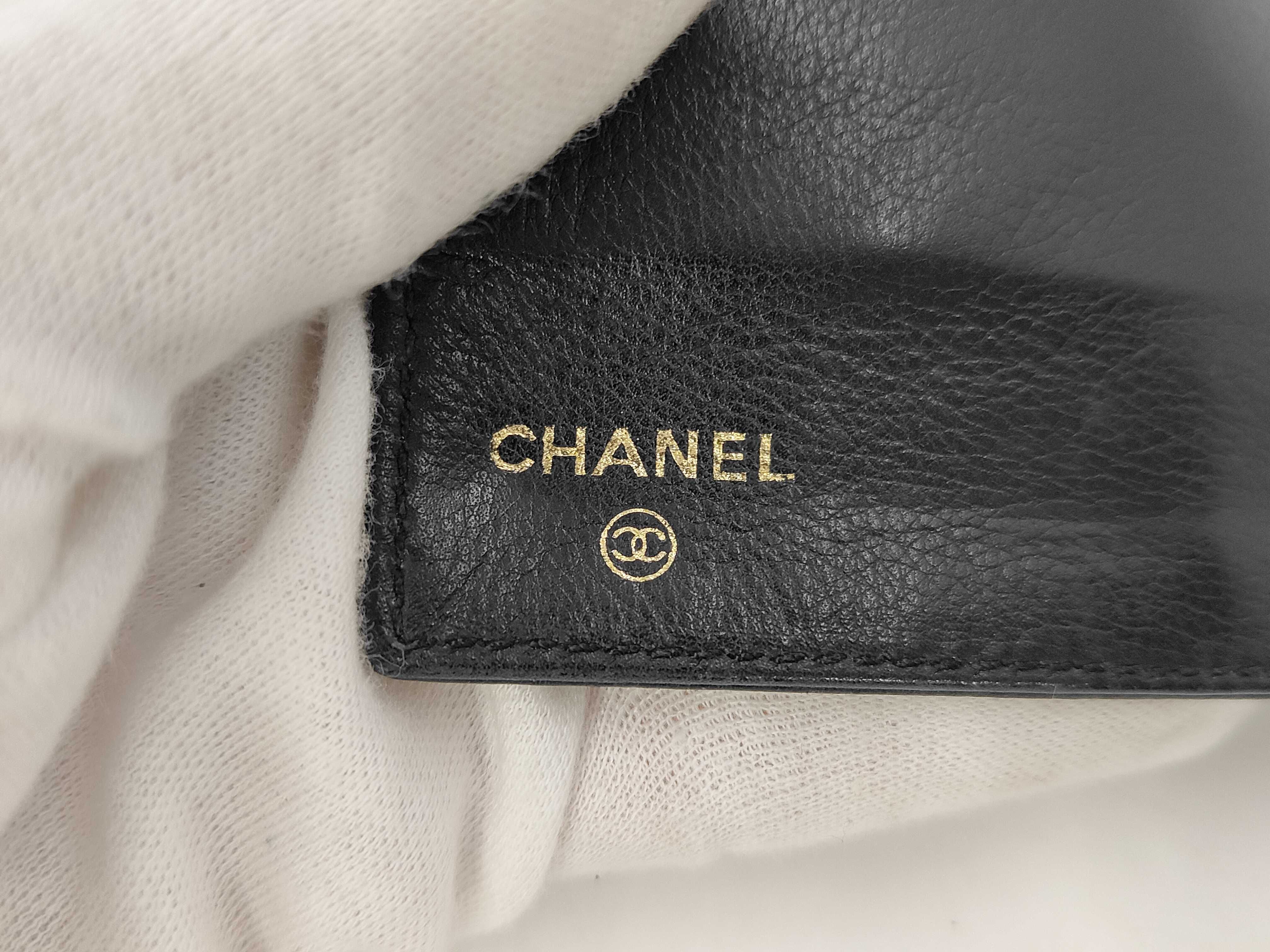 Black Caviar Leather Coco Mark Long Wallet (Serial Number 3) — view 5