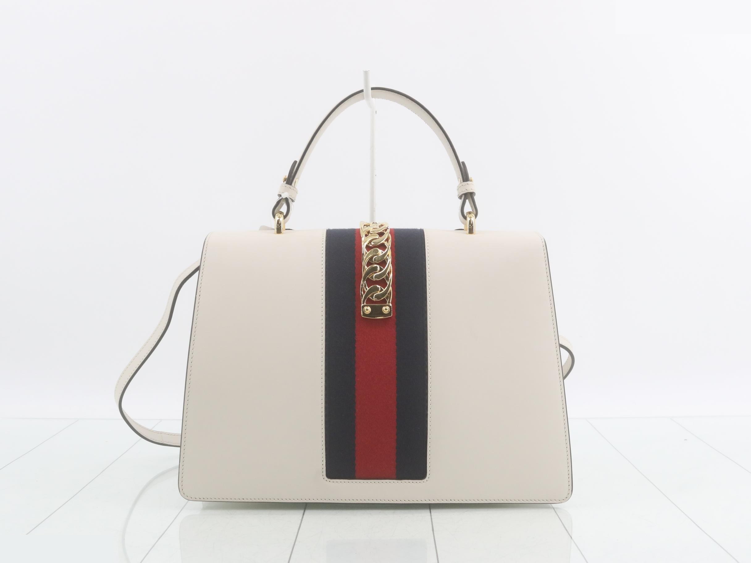 Sylvie Rose Applique 2-Way Leather Bag, Ivory — view 2