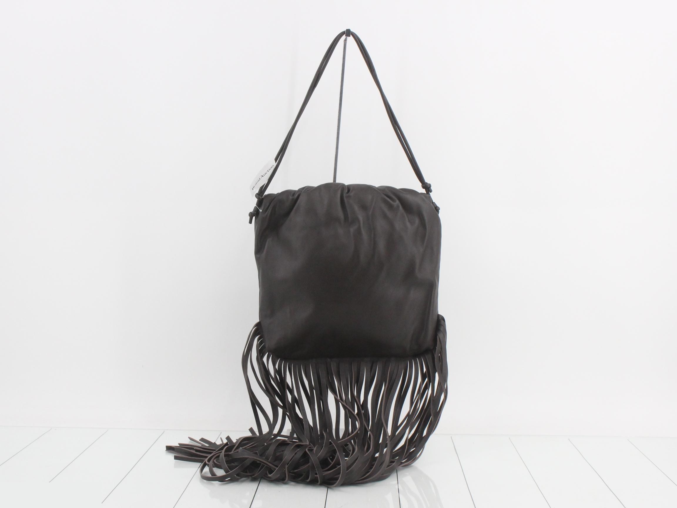 Unused The Fringe leather pouch, brown, shoulder bag, leather. — view 2