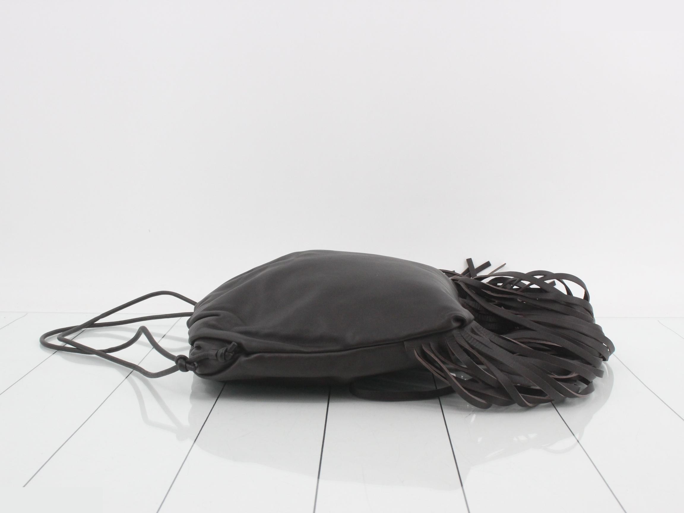 Unused The Fringe leather pouch, brown, shoulder bag, leather. — view 4